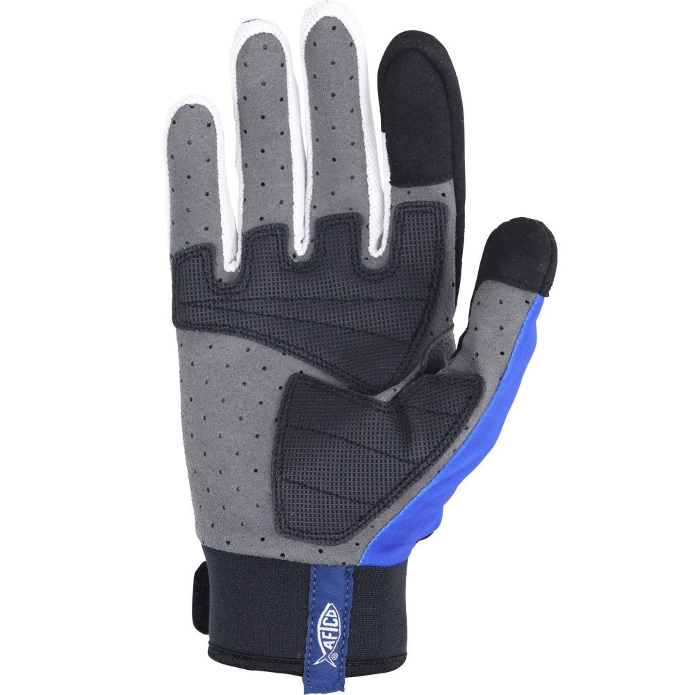 AFTCO Blue JigPro Fishing Gloves - Saltwater & Freshwater Angling, Bait Handling, Offshore & Inshore Fishing Gear for Men & Women