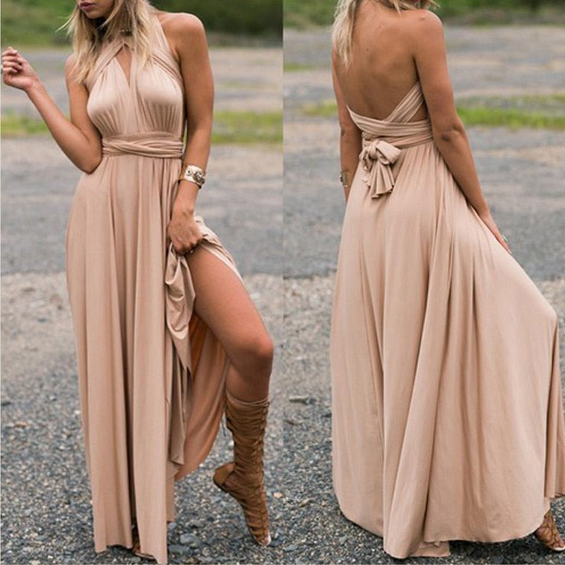 Boho Convertible Maxi Dress for Women - Versatile Summer Beach & Club Wear
