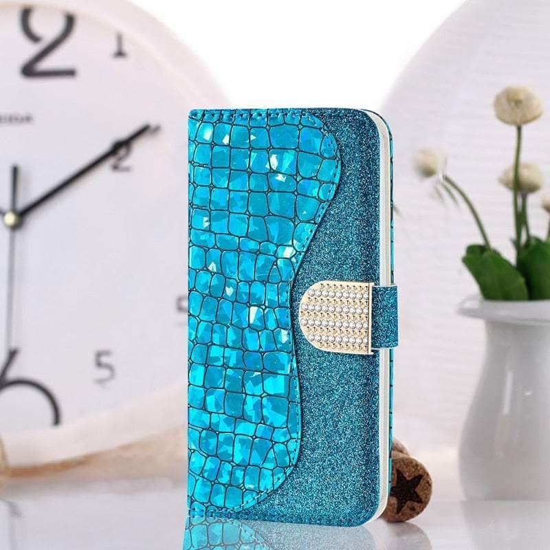 Samsung Galaxy S23 Ultra Case - Premium Laser Flash Powder Leather Cover with Shockproof Protection - Perfect for Daily Use, Travel & Business