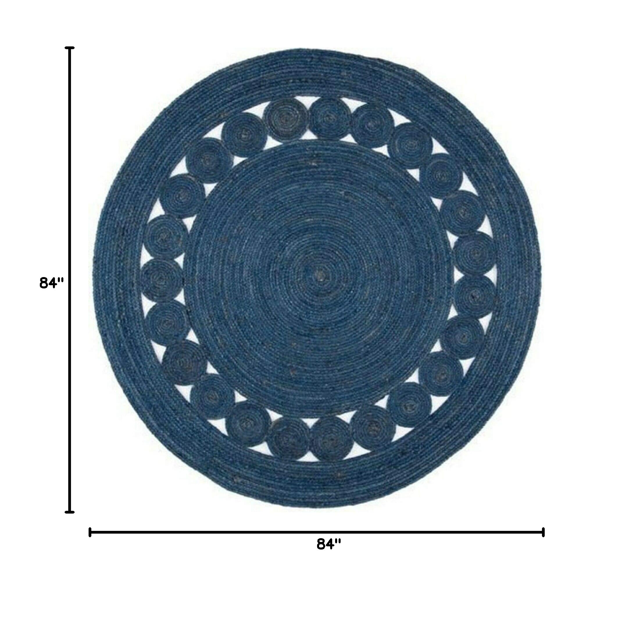 Vipanth Handmade Braided Natural Jute Round Area Rug - 84