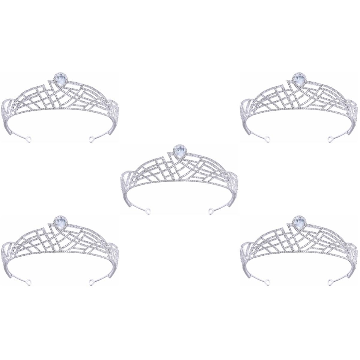 5pcs Crystal Crown Tiara for Women - Elegant Rhinestone Headpiece for Birthday, Wedding, Bride & Fairy Costume | Girls Princess Party Accessories & Photo Props