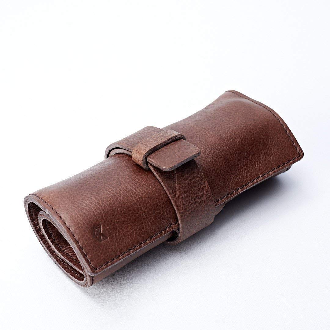 Premium Leather Watch Roll for Men - 3 Watch Travel Storage Case with Soft Compartments | Luxury Watch Organizer Pouch for Rolex, Apple Watch Bands & Accessories | Perfect Gift for Watch Enthusiasts & Business Travelers