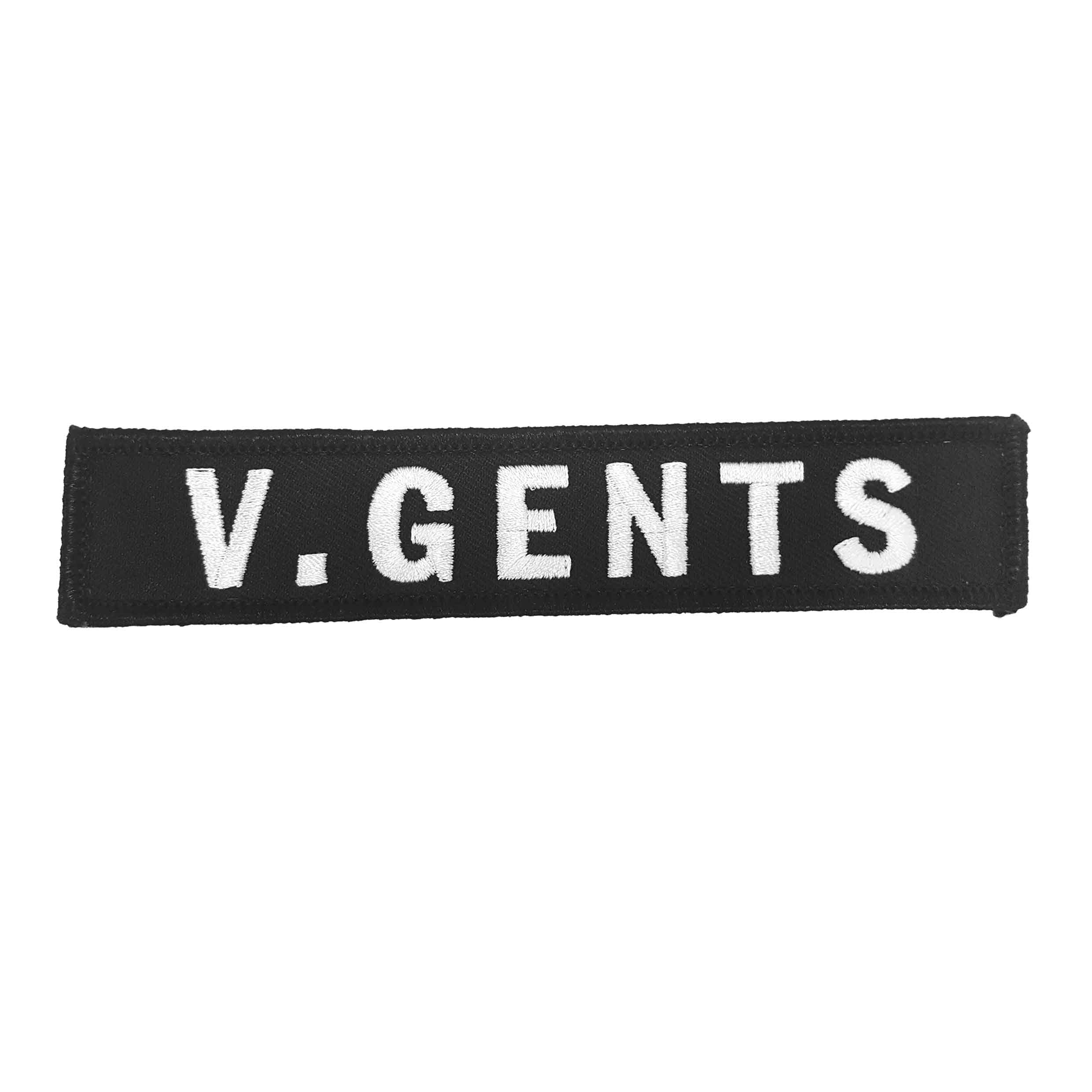 V Gents Velcro Patch - Custom Hook and Loop Badge for Jackets, Hats & Bags | DIY Embroidered Iron-On Patches for Men & Women | Perfect for Military, Tactical, Biker & Outdoor Gear