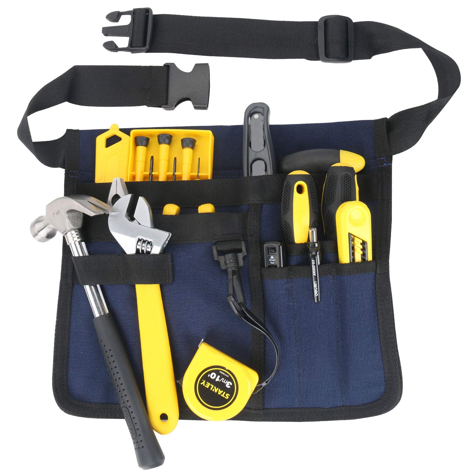 Heavy Duty Tool Belt Pouch for Electricians & Technicians - Multi-Pocket Waist Tool Organizer Bag with Durable Construction - Perfect for Construction, HVAC Repair & Home Maintenance Work