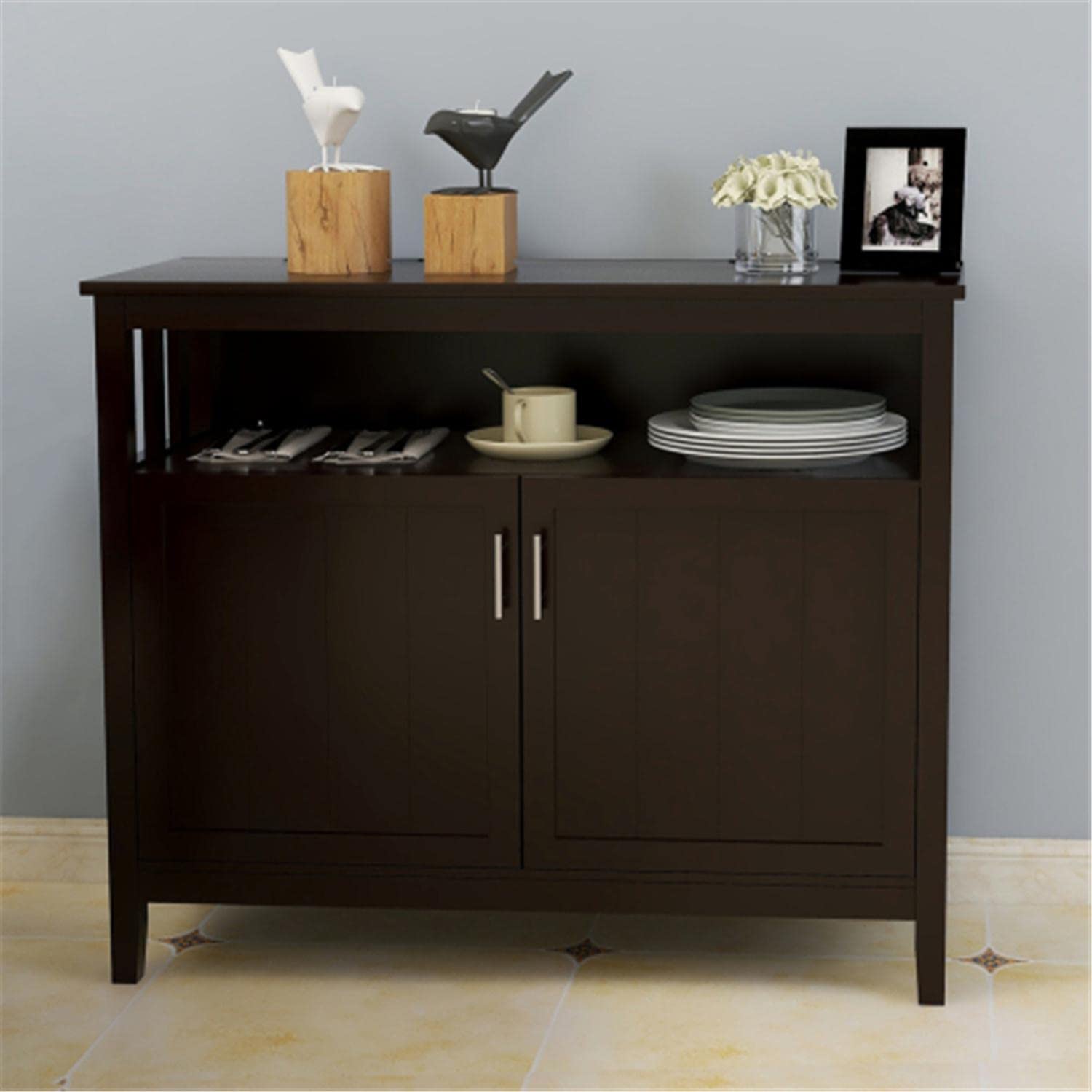 Modern Kitchen Cabinet with Storage - Sideboard Buffet Server Cupboard, 2-Door Cabinet Console Table with Shelves | Perfect for Dining Room Storage, Kitchen Organization & Buffet Serving