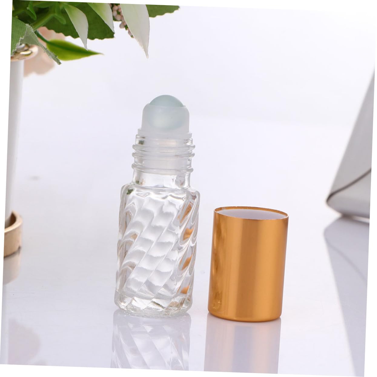 SOESFOUFU 5-Pack Travel Size Essential Oil Roller Bottles - Portable Leak-Proof Perfume & Cosmetic Containers for Aromatherapy, DIY Blends, On-The-Go Toiletries - Perfect for Gym, Office, Vacation & Daily Use