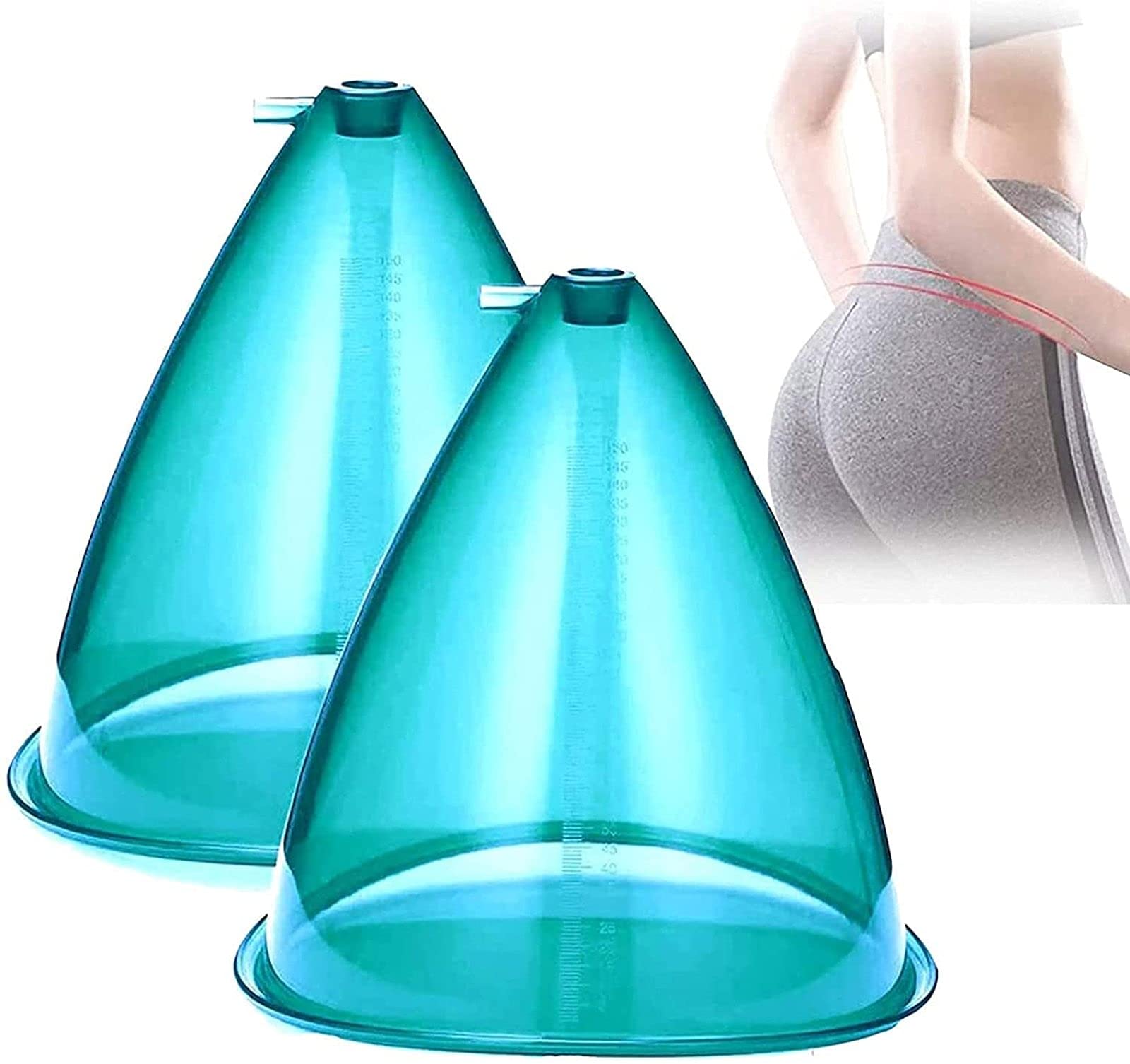 YANRU 120ml Buttocks Vacuum Therapy Cups for Body Sculpting - Professional Butt Lifting and Contouring Cups for Vacuum Machine - Perfect for Home Spa, Cellulite Treatment, and Body Shaping Therapy