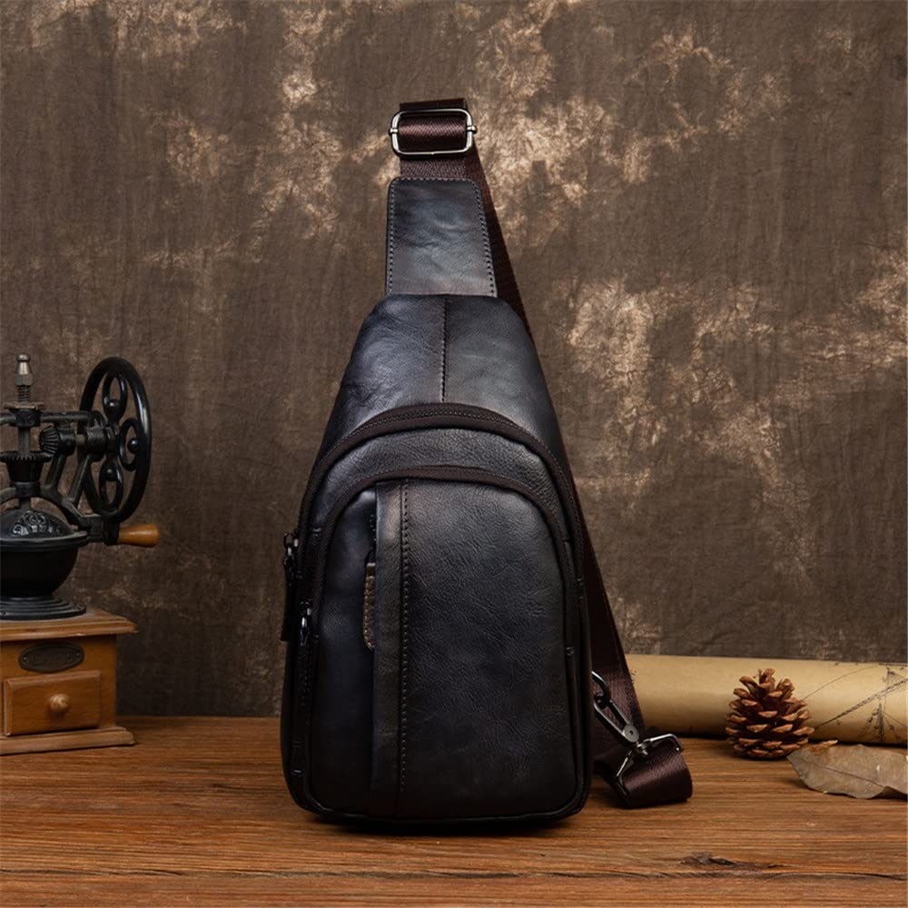 Vintage Retro Men's Chest Bag - MMLLZEL Crossbody Messenger Bag Small Shoulder Backpack for Outdoor Travel & Daily Use (37x18x7cm, Multiple Colors) - Perfect for Hiking, Commuting & Casual Wear