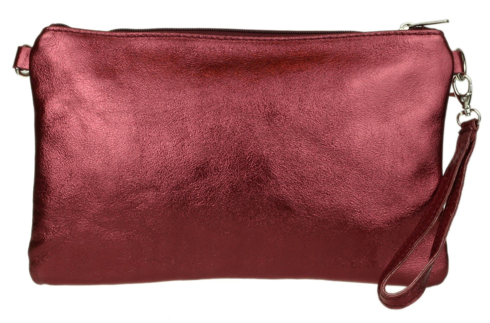 Stylish Women's Italian Snake Skin Metallic Leather Clutch Bag - Elegant Evening Purse for Parties, Weddings & Special Occasions