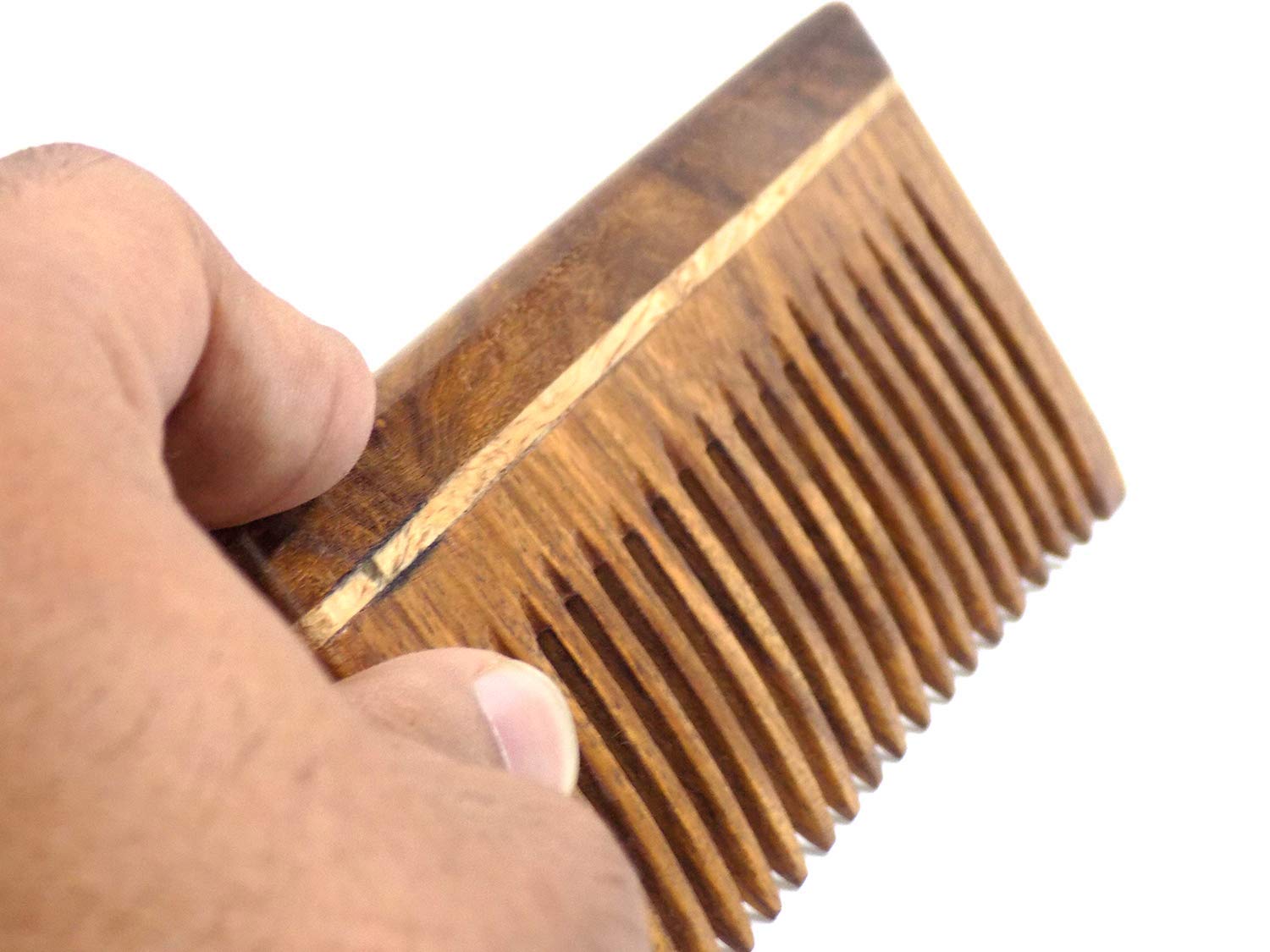 Natural Neem Wood Comb for Men & Women - Anti Dandruff & Hair Growth Comb for Healthy Scalp - Pack of 1 (Brown) - Perfect for Daily Hair Care & Scalp Massage