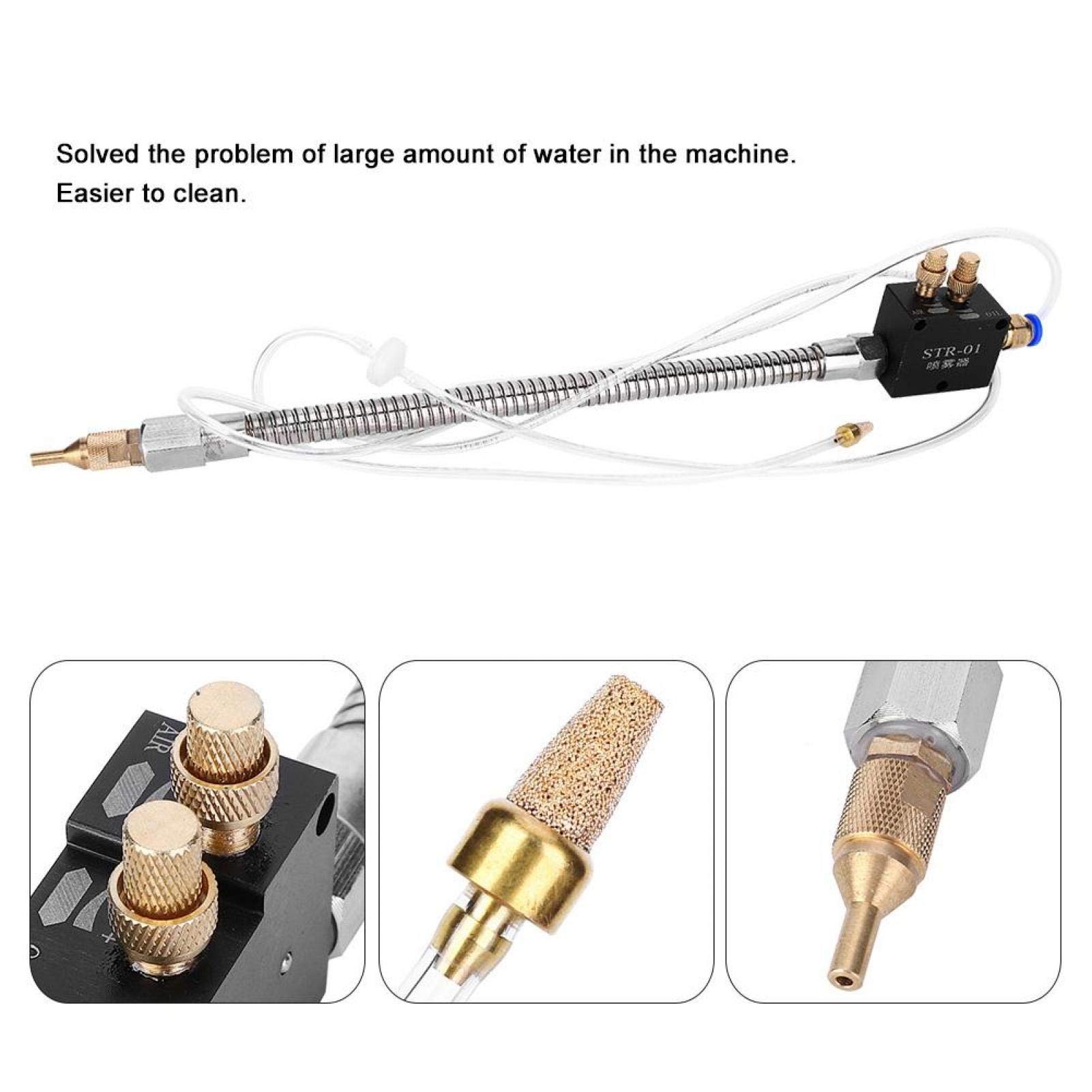 STR-01 CNC Coolant Spray System - High Pressure Mist Lubrication for Lathe, Milling & Grinding Machines - Includes Check Valve & Stainless Steel Hose - Perfect for Metalworking, Engraving & Precision Cutting Operations