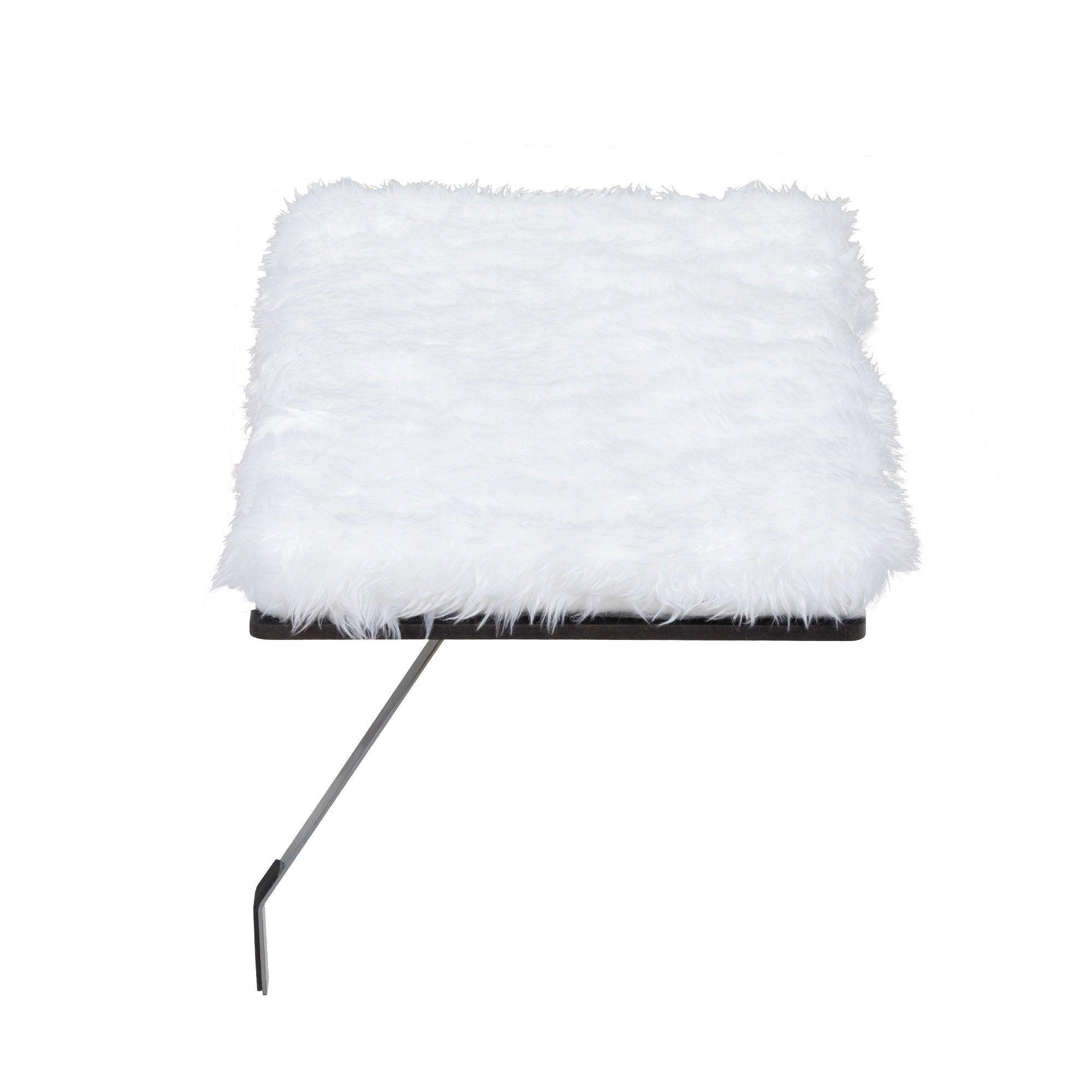 Premium Cat Window Perch with Soft Cushion - Wall Mounted Cat Seat with Sturdy Support Feet - Cozy White Cat Bed for Indoor Cats - Perfect for Sunbathing & Bird Watching