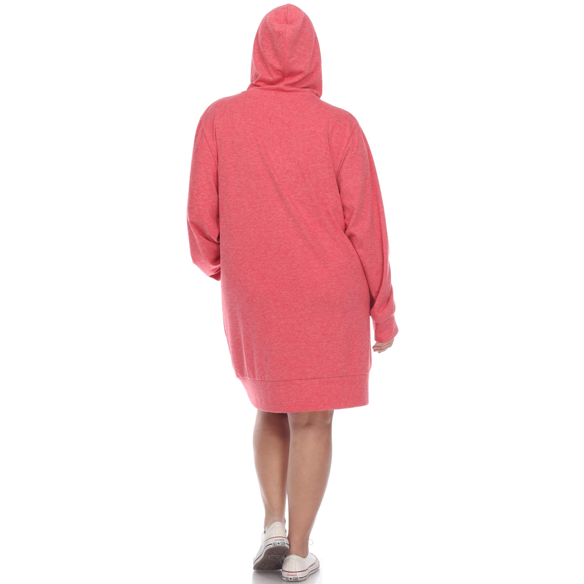 White Mark Plus Size Hoodie Sweatshirt Dress for Women - Cozy Oversized Pullover Hoodie Dress for Casual Wear, Lounge & Street Style