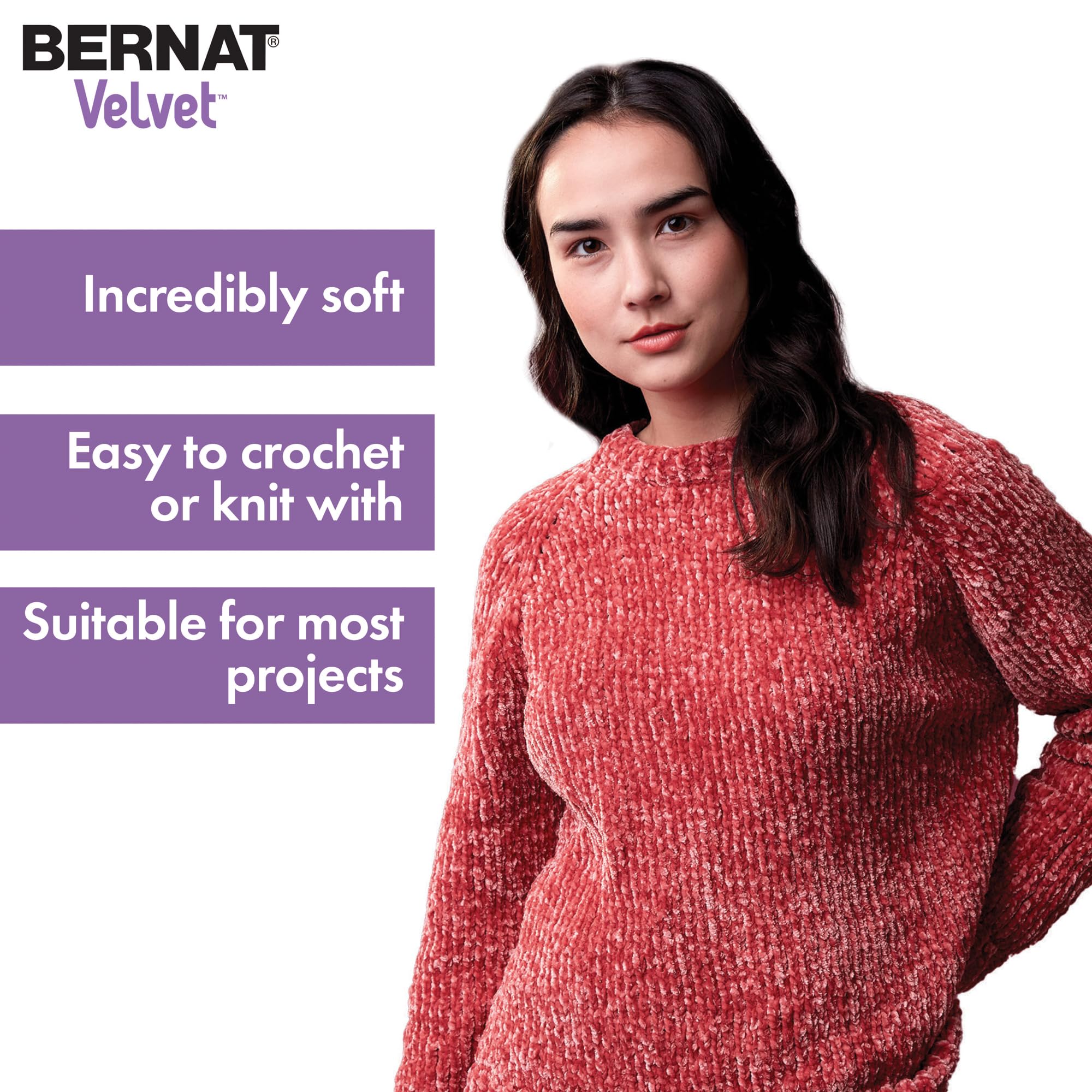 Bernat Velvet Golden Moss Yarn - 2 Pack (300g/10.5oz Each) - Super Soft Polyester Bulky Yarn (Size 5) - 315 Yards per Skein - Perfect for Knitting & Crochet Projects Like Blankets, Scarves, and Home Decor