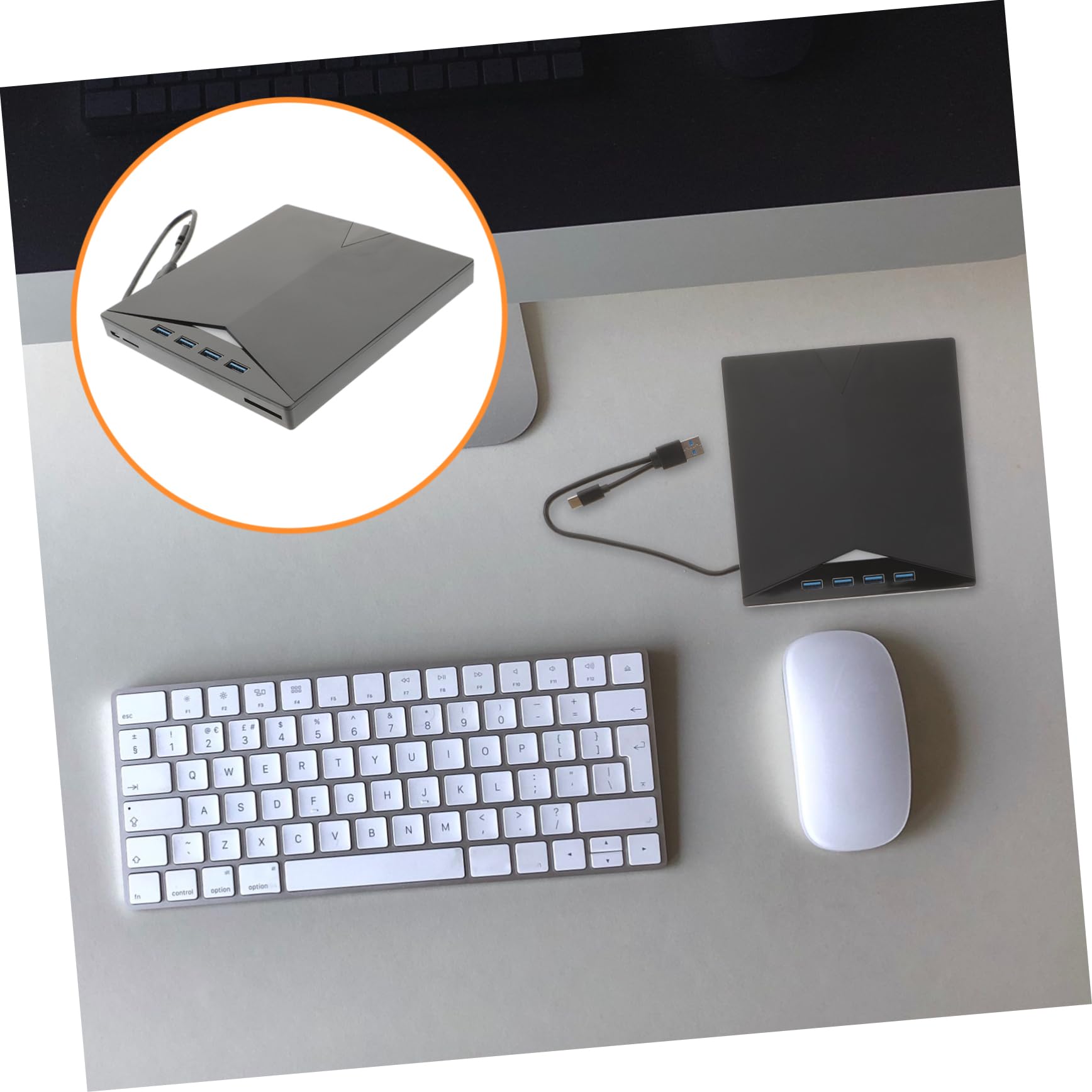 Housoutil 3-in-1 Portable USB External DVD Drive Burner Writer for Laptop & Computer - Watch Movies, Install Software, Backup CDs - Compatible with Windows & Mac | Perfect for Home Office, Business Travel, Movie Nights, Online Classes & Remote Work | Compact Design for Easy Storage & On-The-Go Use