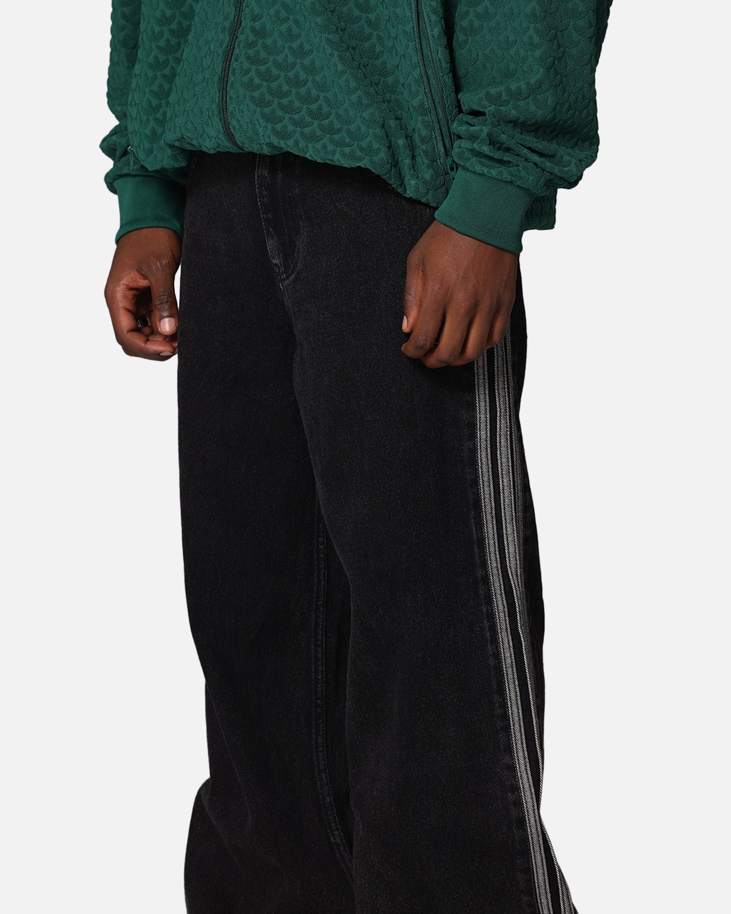 Adidas Adicolor Denim Firebird Pants for Men - True Black | Casual Streetwear & Athletic Joggers for Everyday Wear & Gym