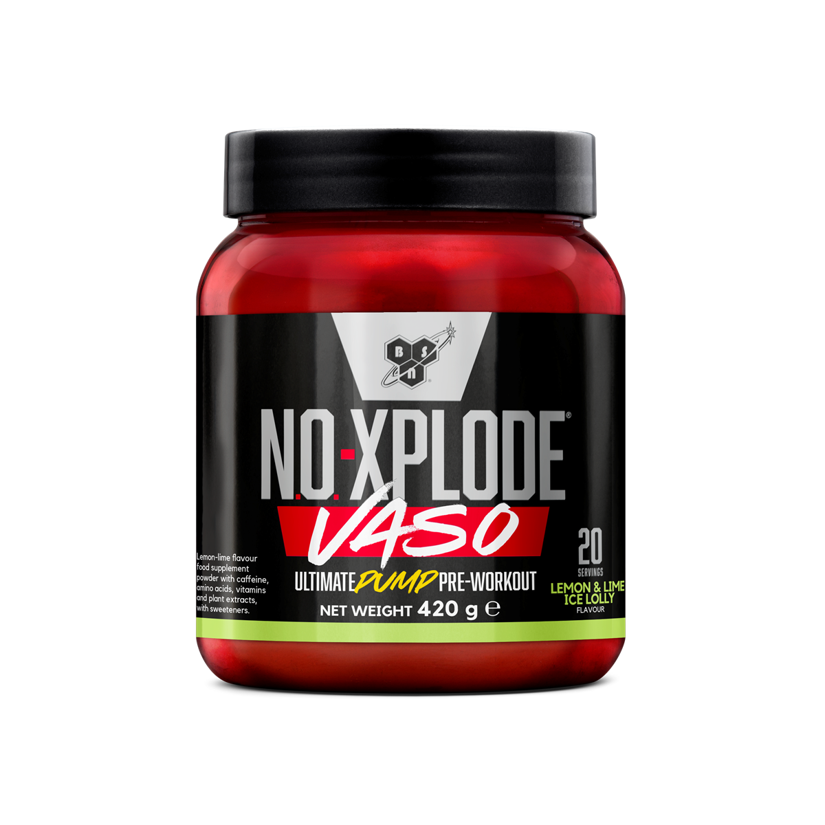 BSN N.O Xplode VASO Pre-Workout Powder 420g - Nitric Oxide Booster for Muscle Pump, Energy & Focus - Best for Gym, Bodybuilding & Athletic Performance