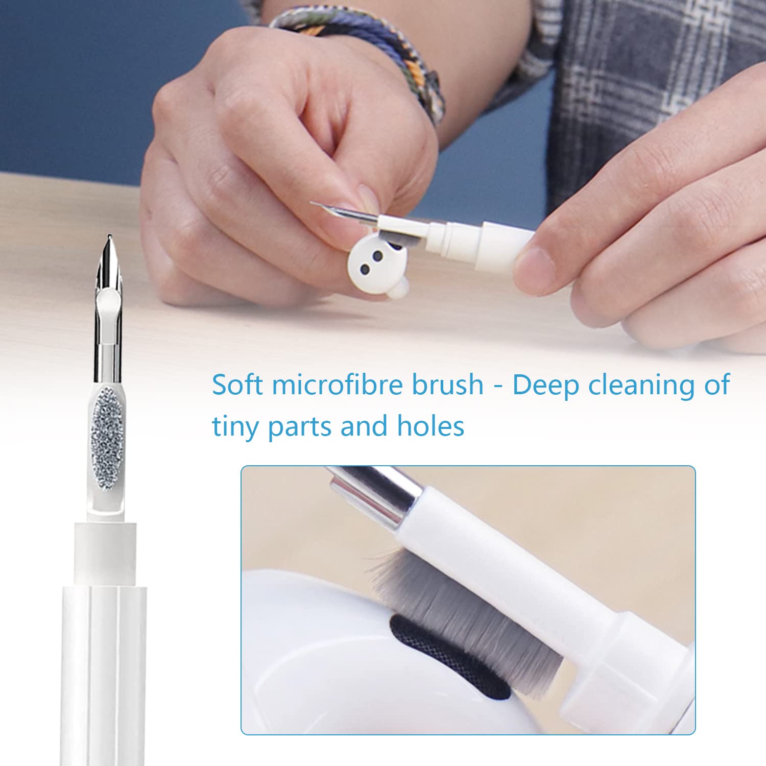 AirPods Cleaning Kit - Multifunctional Earbud Cleaner for Bluetooth Earphones & Phone Cases - Perfect for Travel & Office Use