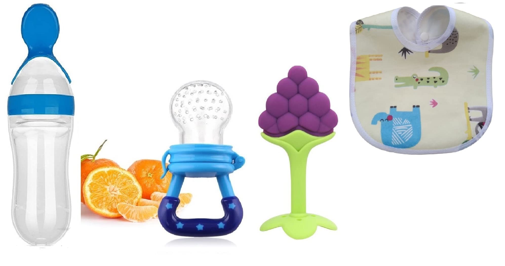 **BPA-Free Silicone Baby Fruit Nibbler & Feeder Pacifier Teether for 6-12 Months - 4-Pack Multi-Color Set - Safe & Soft for Infants - Perfect for Feeding & Teething Relief**    *(Use Case: Ideal for introducing solid foods, soothing sore gums, and promoting self-feeding for babies 6-12 months old.)*