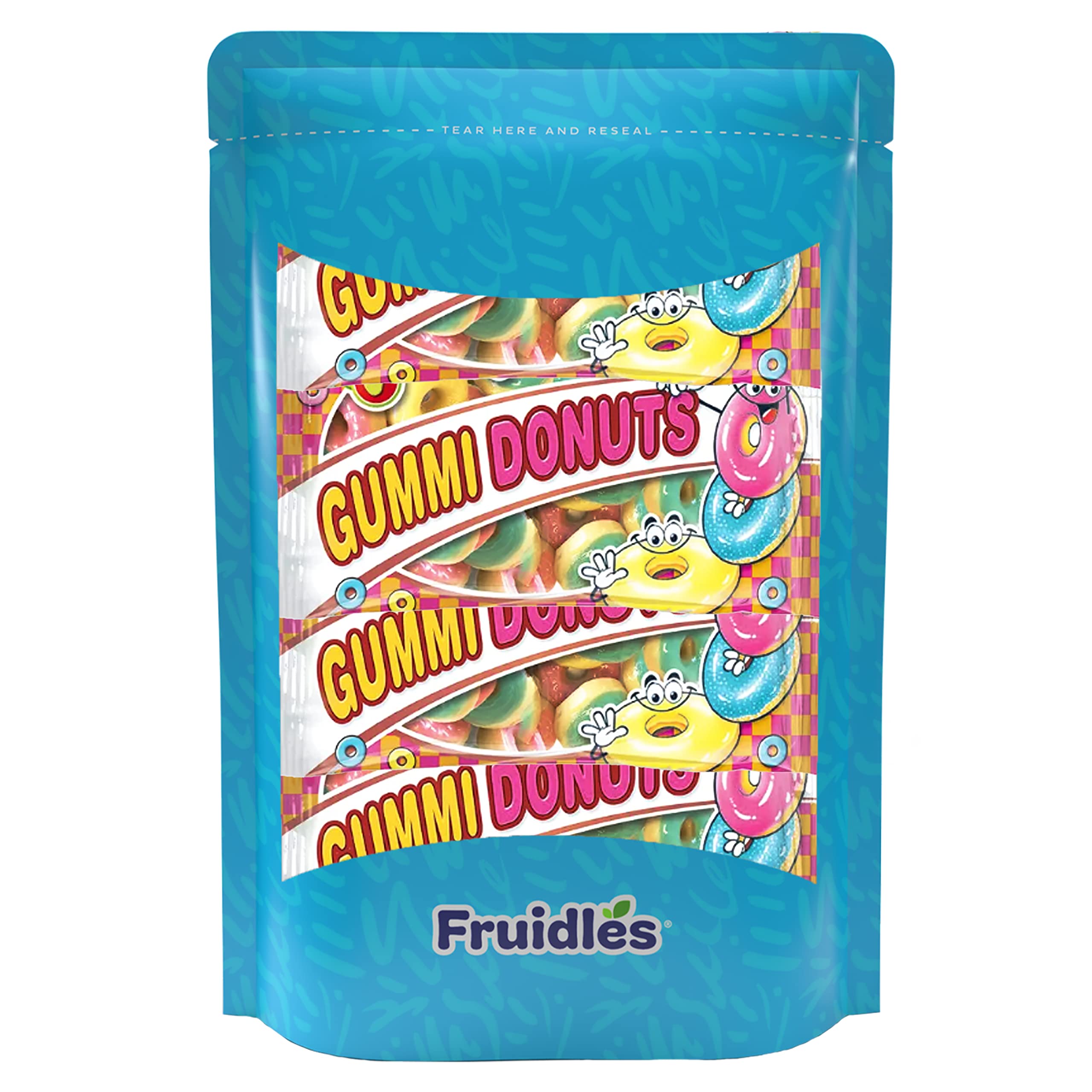 Fruidles Gummies Donuts Pack - Soft Chewy Gummy Candy 4-Pack | Sweet Treats for Parties, Snacks & Movie Nights