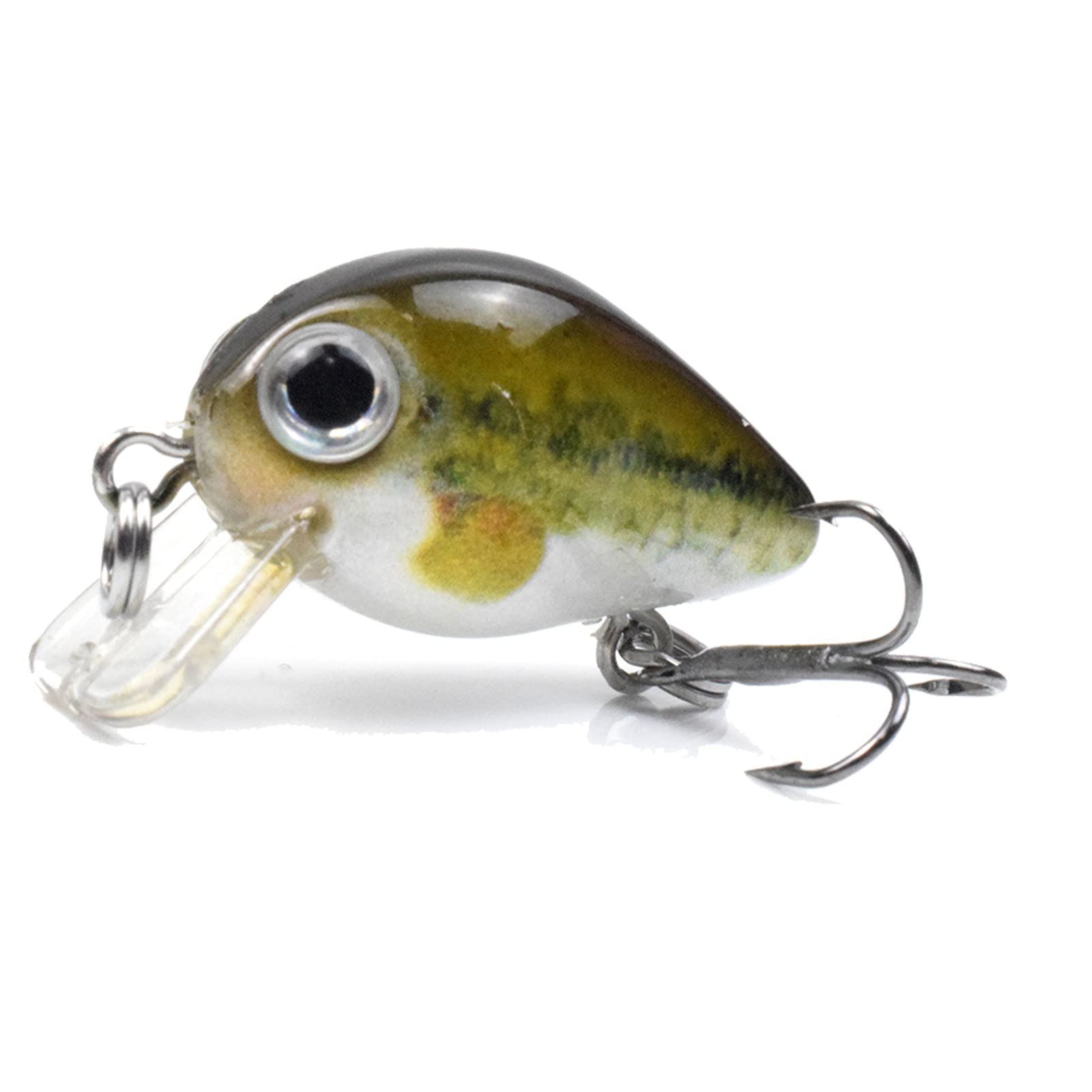 MengK 1.1 Inch Sinking Fishing Lure with 3D Eyes - 0.06 oz Hard Body Crankbait with Treble Hooks - Realistic Swimbait for Bass, Trout, and Freshwater Fishing - Perfect for Deep Water and Fast Currents