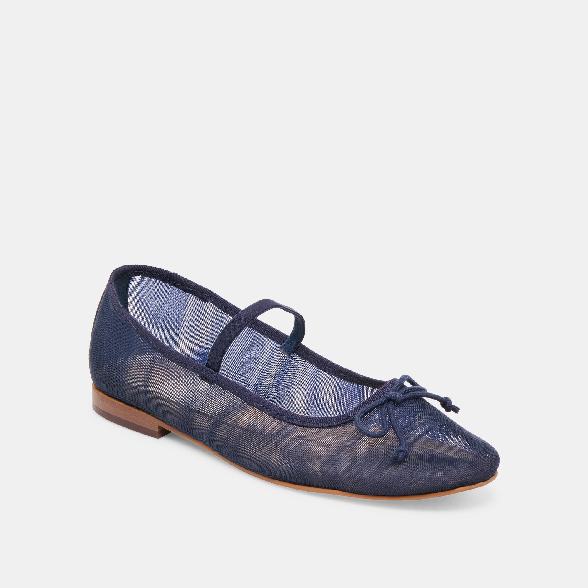 Cadel Women's Navy Mesh Ballet Flats - Comfortable Slip-On Shoes for Work, Casual & Dance | Lightweight & Breathable