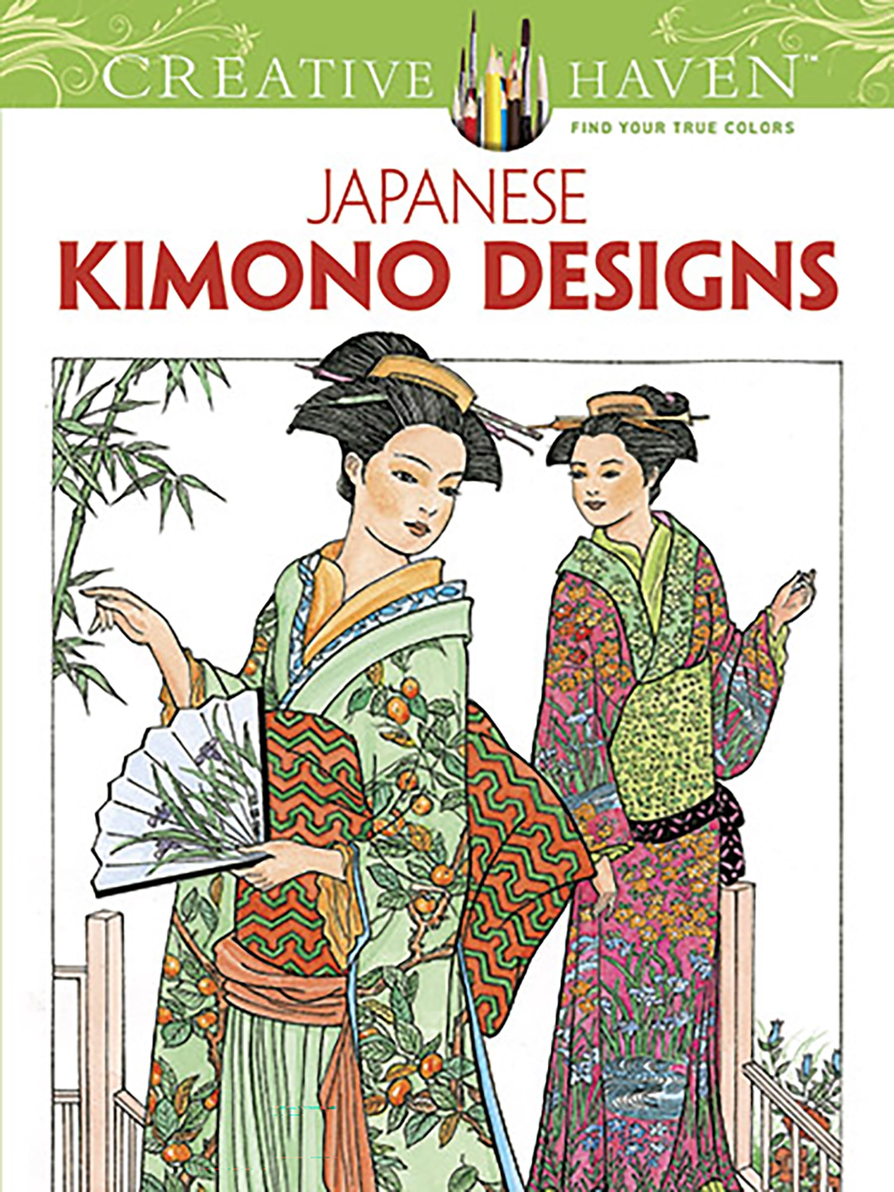 Creative Haven Japanese Kimono Designs Adult Coloring Book - 31 Stress-Relieving Illustrations for Relaxation & Mindfulness | Perfect for Art Therapy, Travel Enthusiasts & Japanese Culture Lovers