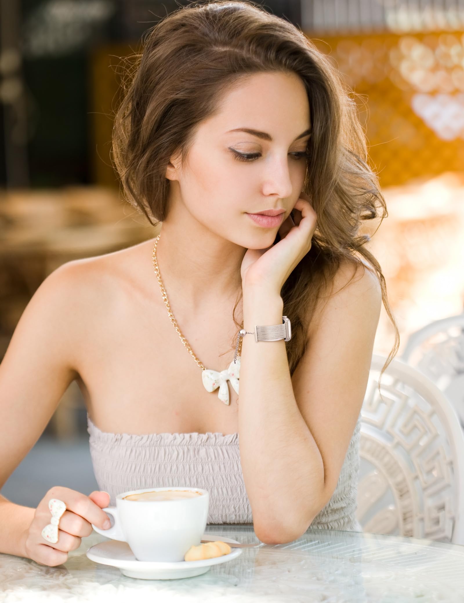 Wearlizer Stainless Steel Tassel Strap Metal Chain Bracelet for Apple Watch 38mm 40mm 41mm 42mm 44mm 45mm 46mm 49mm - Compatible with iWatch Ultra SE Series 10 9 8 7 6 5 4 3 2 - Elegant Dressy Watch Band for Women - Perfect for Work, Parties & Special Occasions