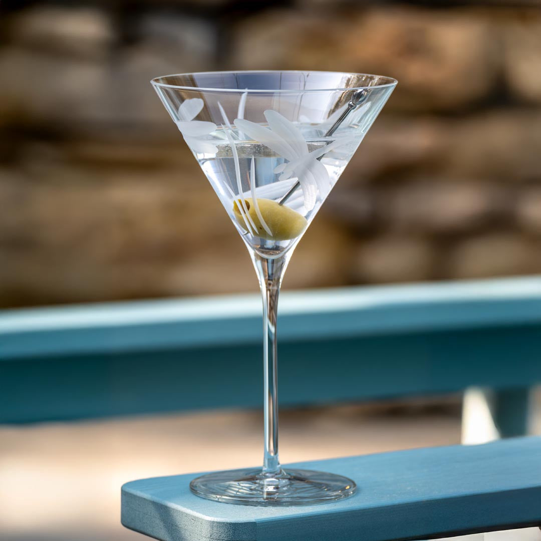Premium Dragonfly 10oz Martini Cocktail Glasses - Set of 12 | Elegant Barware for Home Entertaining, Cocktail Parties & Wedding Receptions
