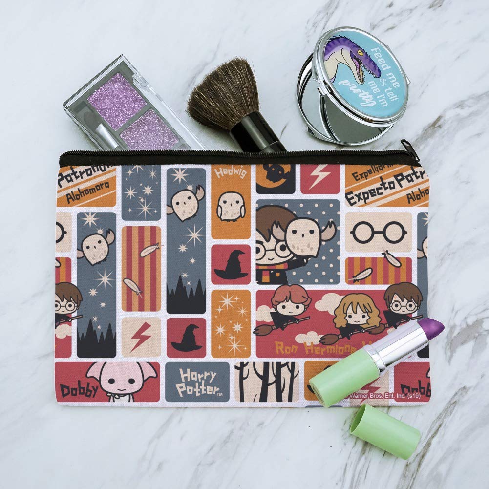 Harry Potter Chibi Cosmetic Bag - Cute Makeup Organizer Pouch for Travel & Daily Use | Official Graphics & More Collection
