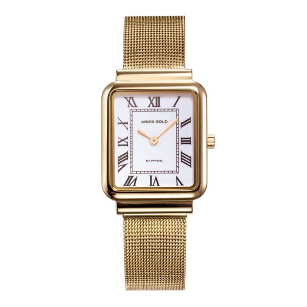 ARIES GOLD ENCHANT ISABELLA Women's Luxury Gold Stainless Steel Watch with Mesh Strap - Perfect for Business, Parties & Everyday Wear