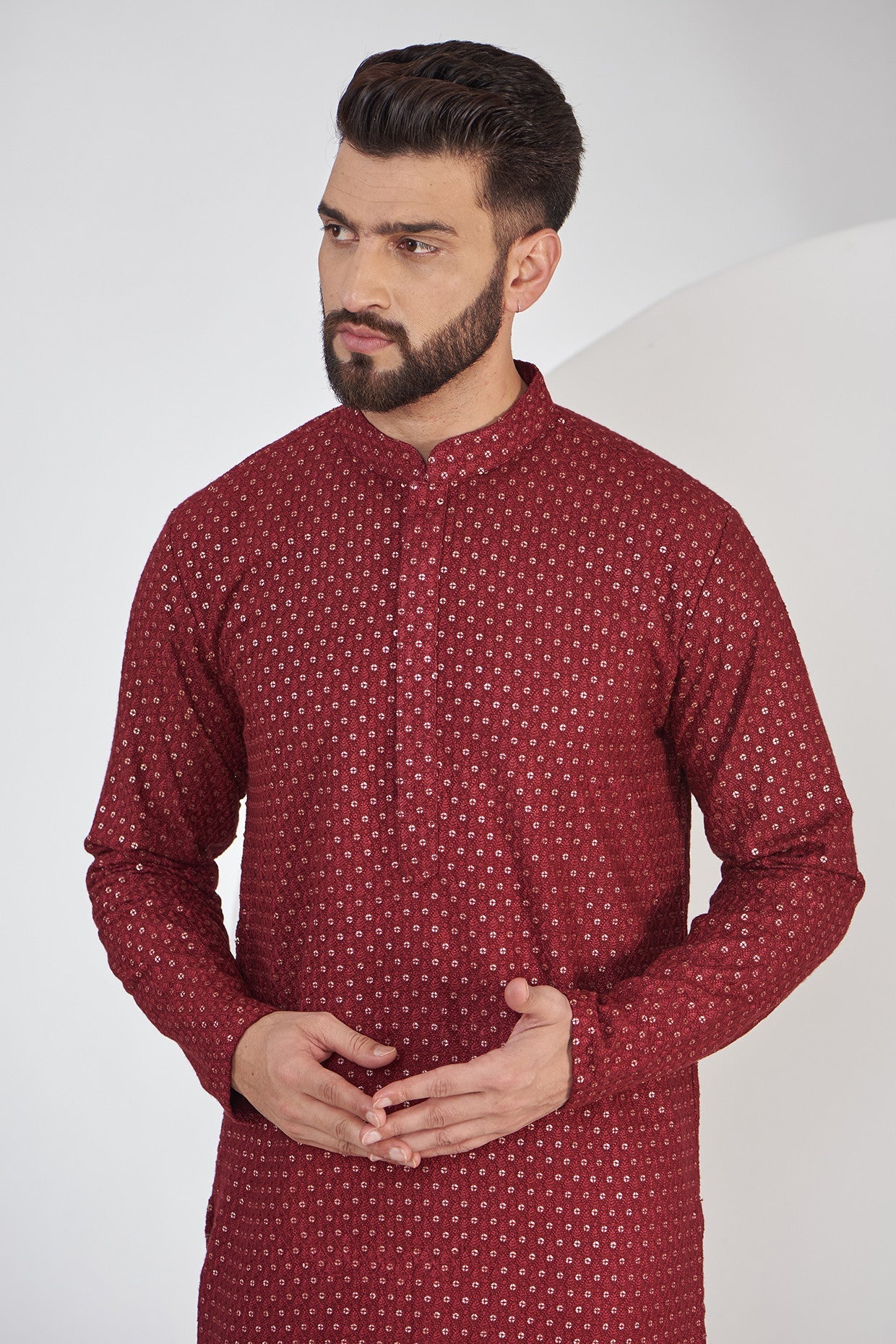 Elegant Maroon Chikankari Kurta for Women | Traditional Indian Embroidered Tunic | Perfect for Festivals, Weddings & Casual Wear