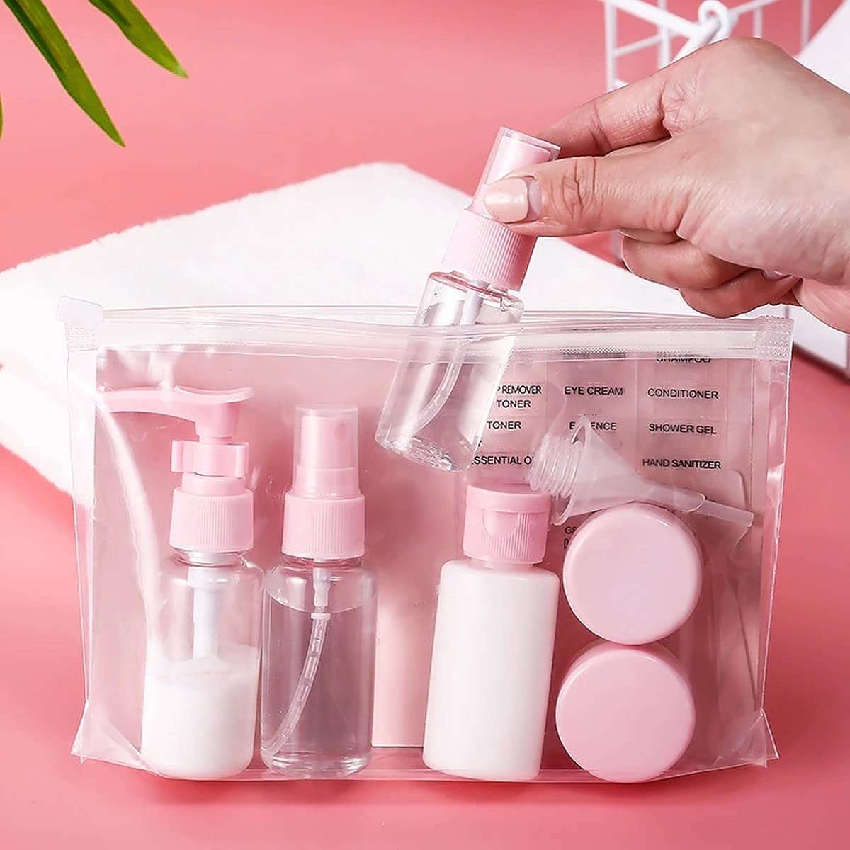 **Wolpin 10-Pack 30ml Clear Plastic Spray Bottles - Refillable Fine Mist Perfume, Shampoo & Cosmetic Bottles with Travel Pouch - Ideal for Travel, Home & Salon Use**