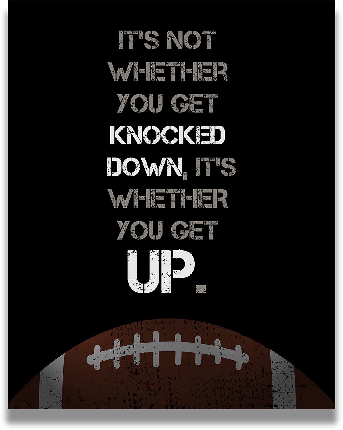 Govivo Football Motivational Posters - 16x20 Unframed Canvas Wall Art for Boys Bedroom, Locker Room & Coach Gifts - Inspirational Sports Quotes Decor | Perfect for Football Fans, Team Spirit & Sports Themed Rooms