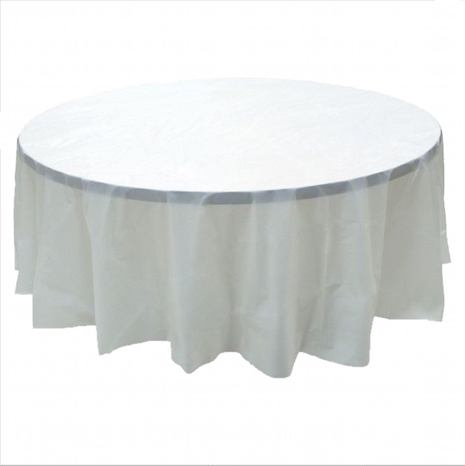 2 Clear Frosted Plastic Round Tablecloths 84