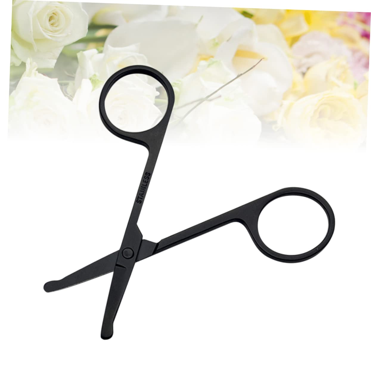 2 Pack Stainless Steel Nose Hair & Eyebrow Trimmer Scissors - Professional Grooming Tool for Men's Facial Hair Care - Perfect for Travel, Home, and Salon Use