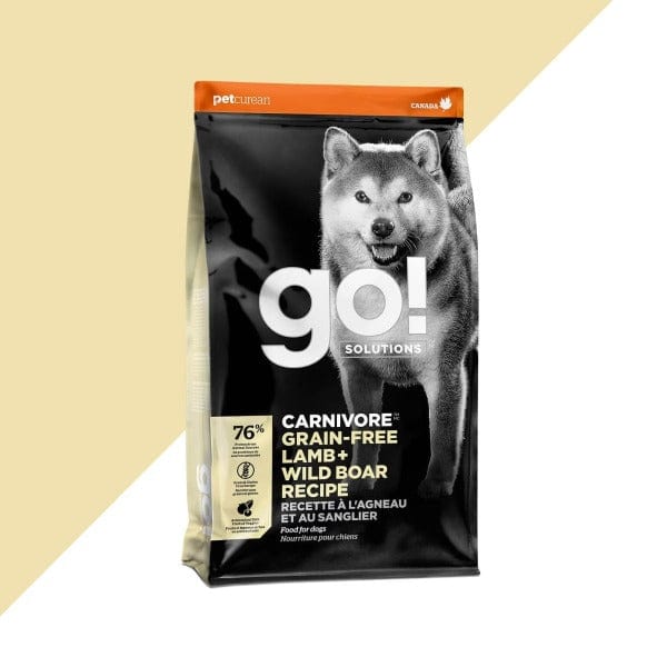 Go! Solutions Carnivore Grain-Free Lamb & Wild Boar Recipe Dry Dog Food – High-Protein, Natural Ingredients for Active Dogs – Perfect for Large Breeds & Sensitive Stomachs