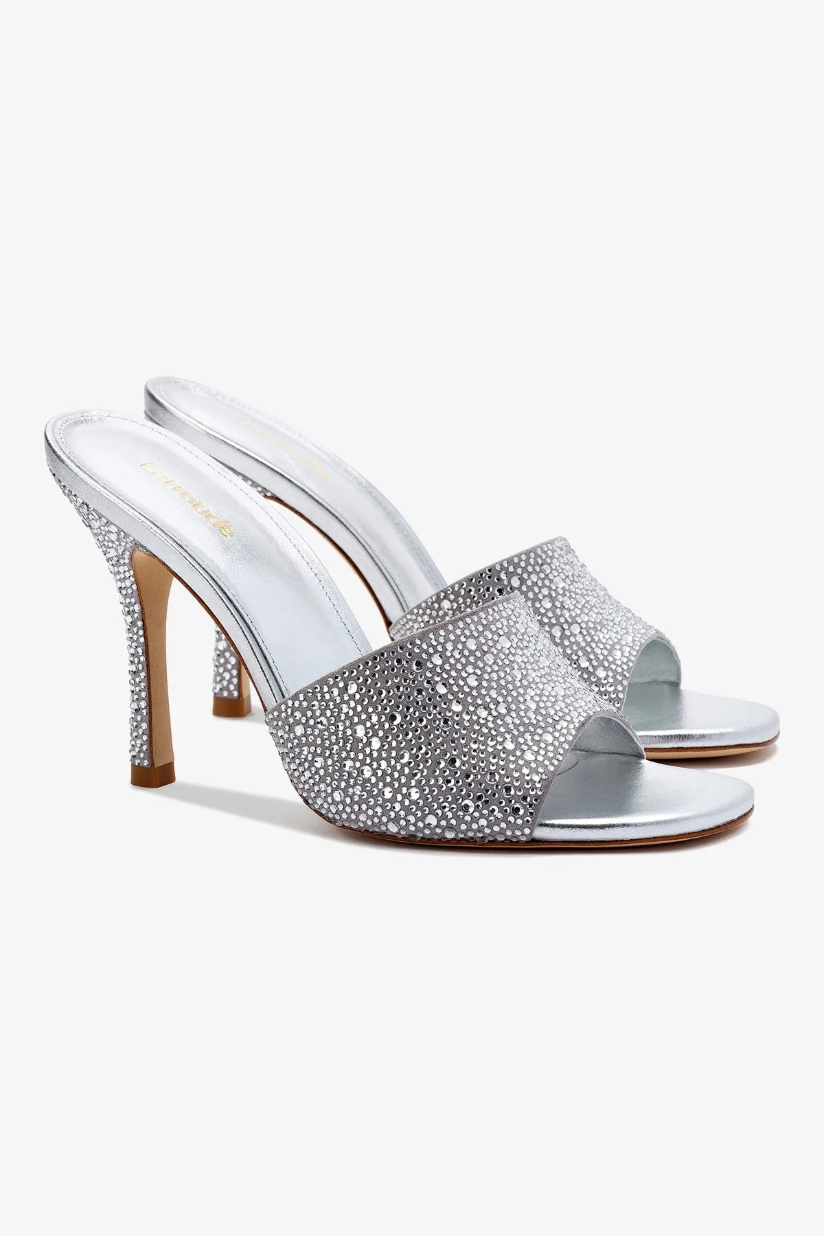 Colette Crystal Mule Shoes - Gray Suede Slip-On Loafers for Women | Comfortable & Stylish Casual Shoes for Work, Travel & Everyday Wear