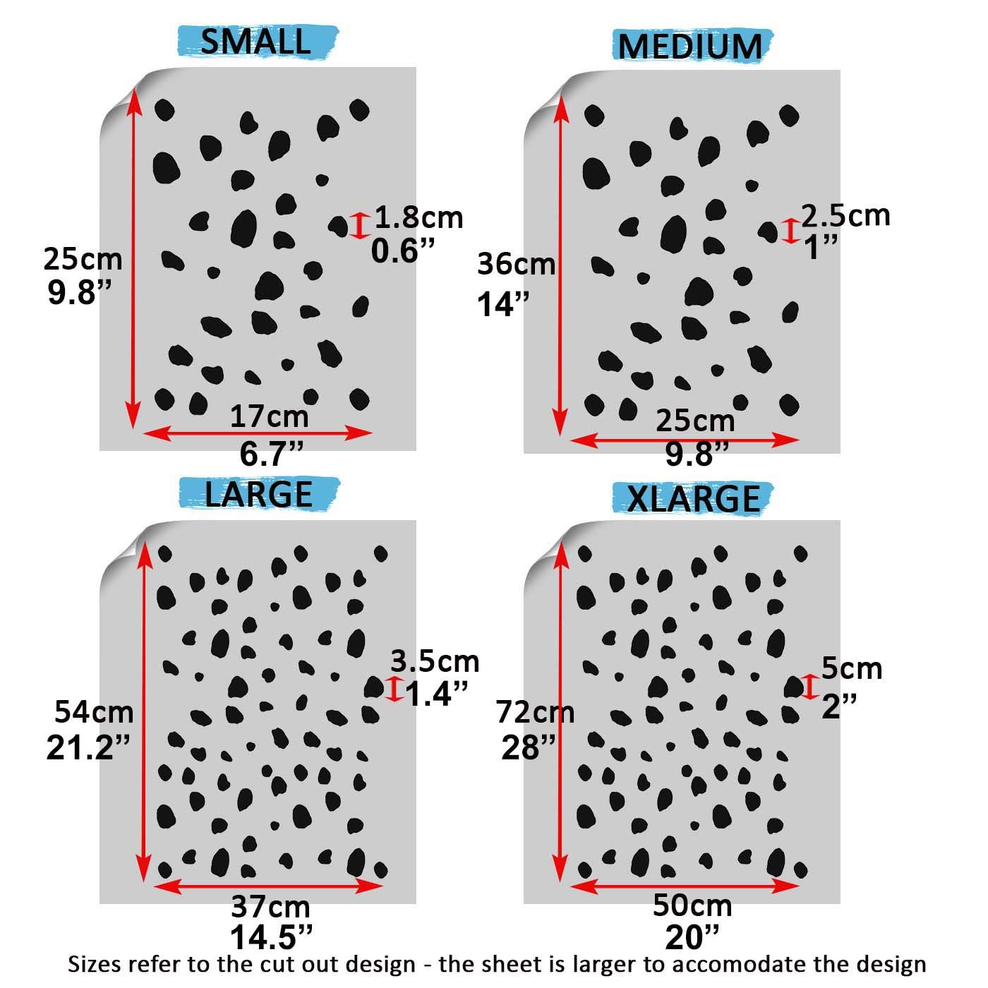 Dalmatian Spots Pattern Stencil - Reusable Mylar Stencil for Walls, Floors, Fabrics & Furniture - Perfect for DIY Home Decor, Kids Rooms, and Pet-Themed Projects
