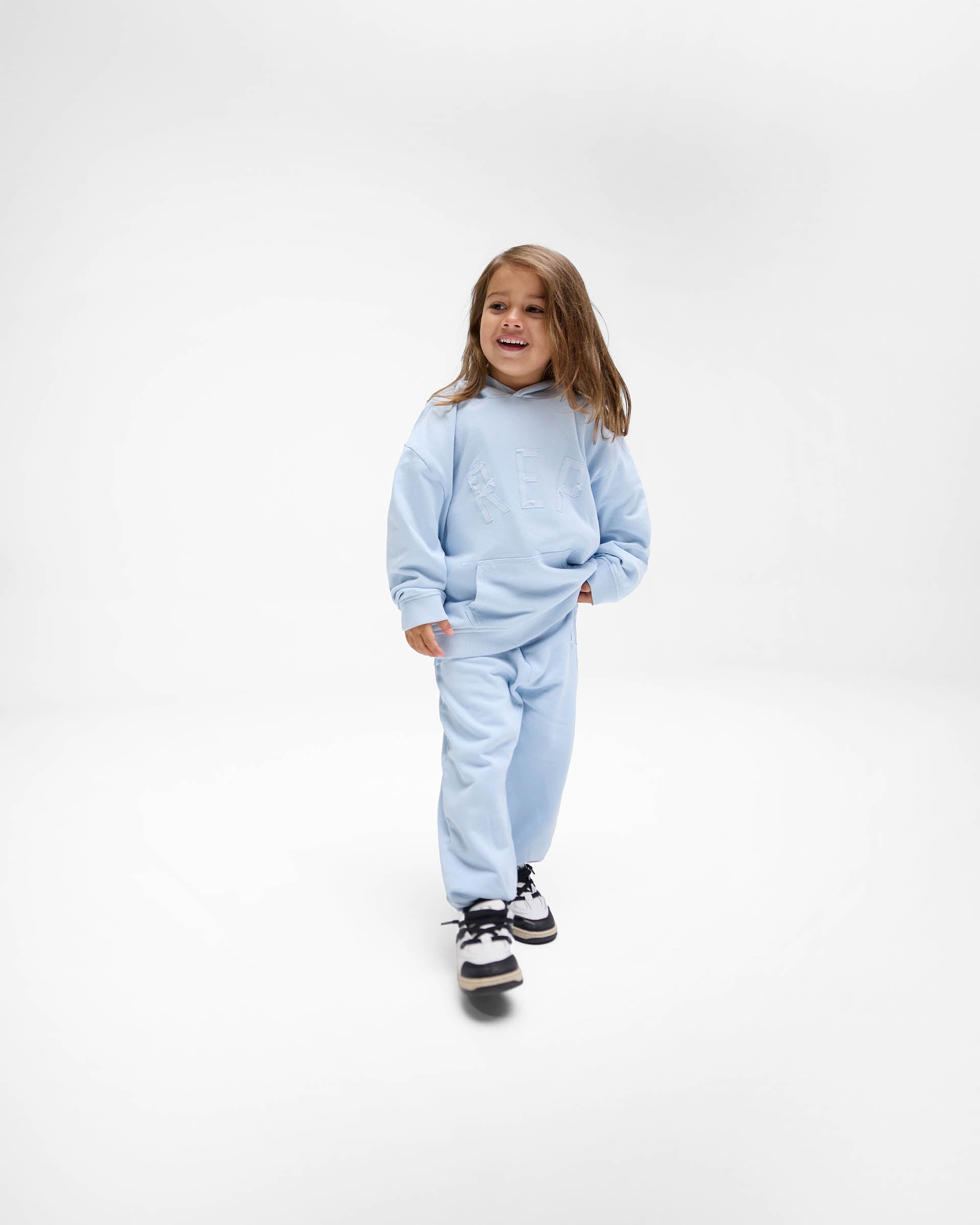 Mini Rep Applique Hoodie - Powder Blue | Cute & Cozy Pullover for Women | Perfect for Casual Outfits, Loungewear & Street Style