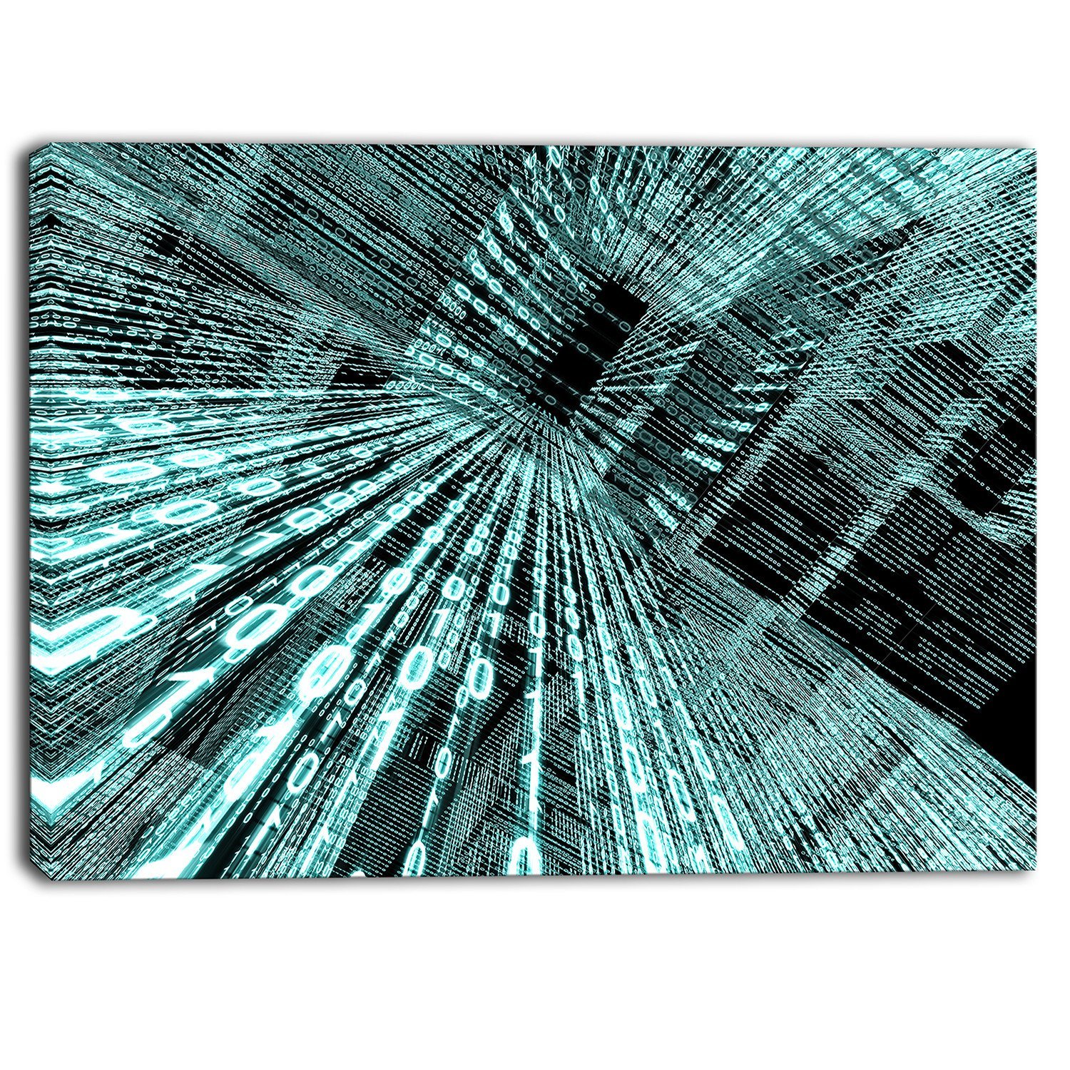 Binary Code Contemporary Art Canvas Print - Modern Abstract Wall Decor for Home, Office & Tech Enthusiasts - Perfect for Living Room, Bedroom & Workspace