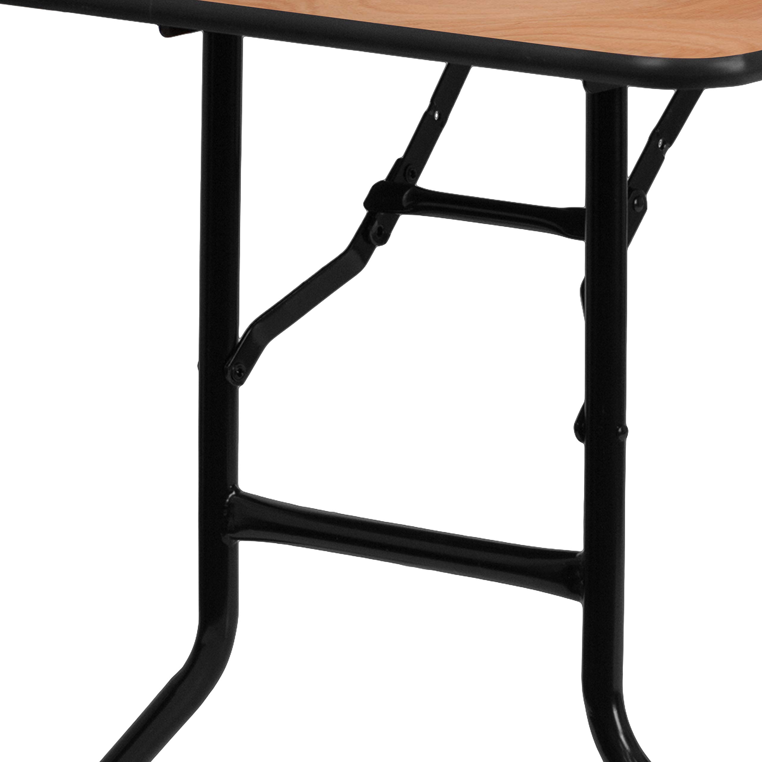 Flash Furniture Gael 5-Foot Rectangular Wood Folding Banquet Table with Clear Coated Finish - Perfect for Events, Parties, and Home Use
