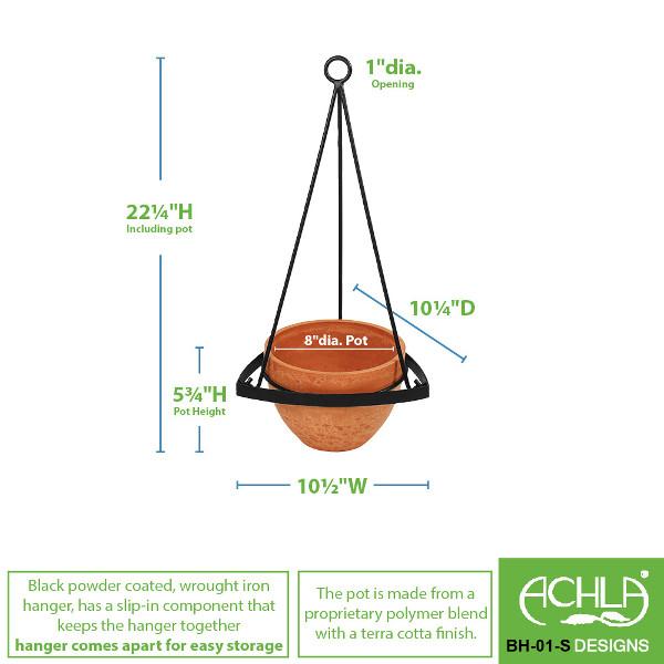 Lina Hanging Planters - Modern Indoor/Outdoor Flower Pots with Drainage Holes - Perfect for Home Decor, Balcony, Garden & Office Plants (Set of 3)