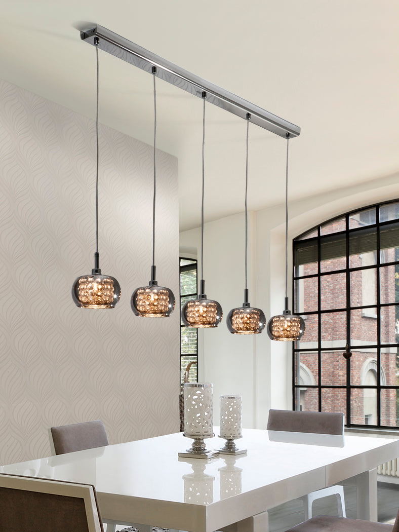 Arian Dimmable Kitchen Pendant Light with Chrome Finish - Perfect for Modern Dining Room, Island, or Countertop Lighting