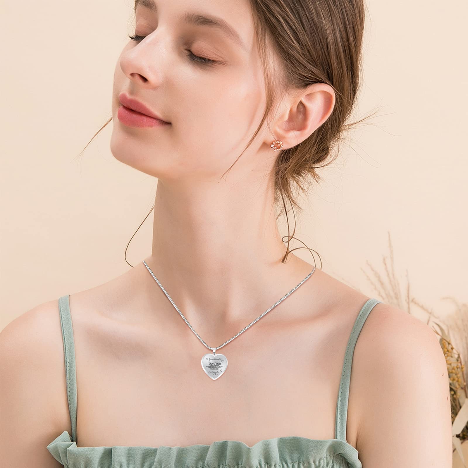 TAGOMEI Heart Necklace for Women - Inspirational Daughter Gift from Mom & Dad, Valentine's Day, Christmas & Birthday Present - Perfect for Graduation, Mother's Day & Special Occasions