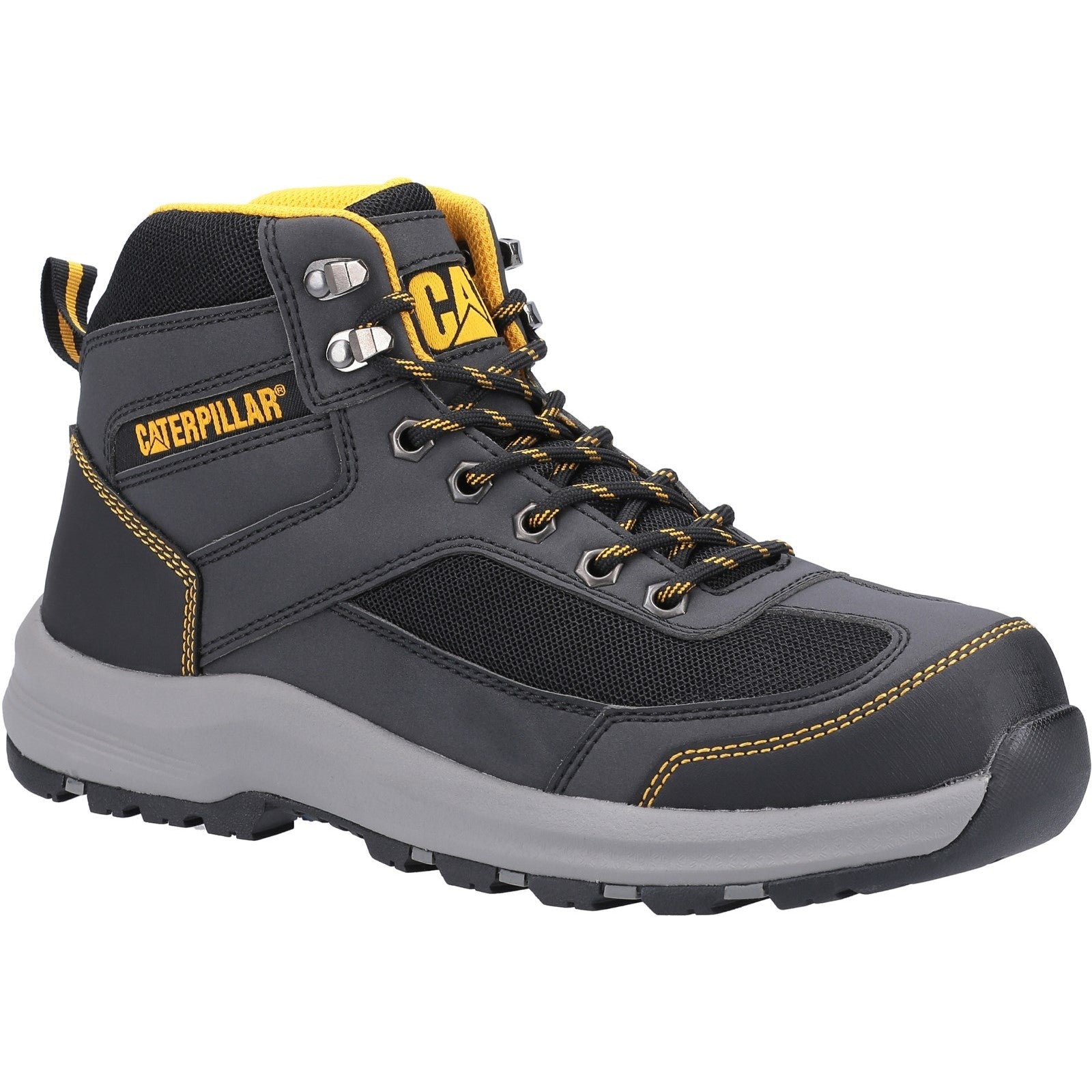 Caterpillar Elmore Mid Safety Hiking Boots for Men - Waterproof Work Boots with Steel Toe - Durable Outdoor Hiking & Construction Work Shoes for Hiking, Camping, Job Sites