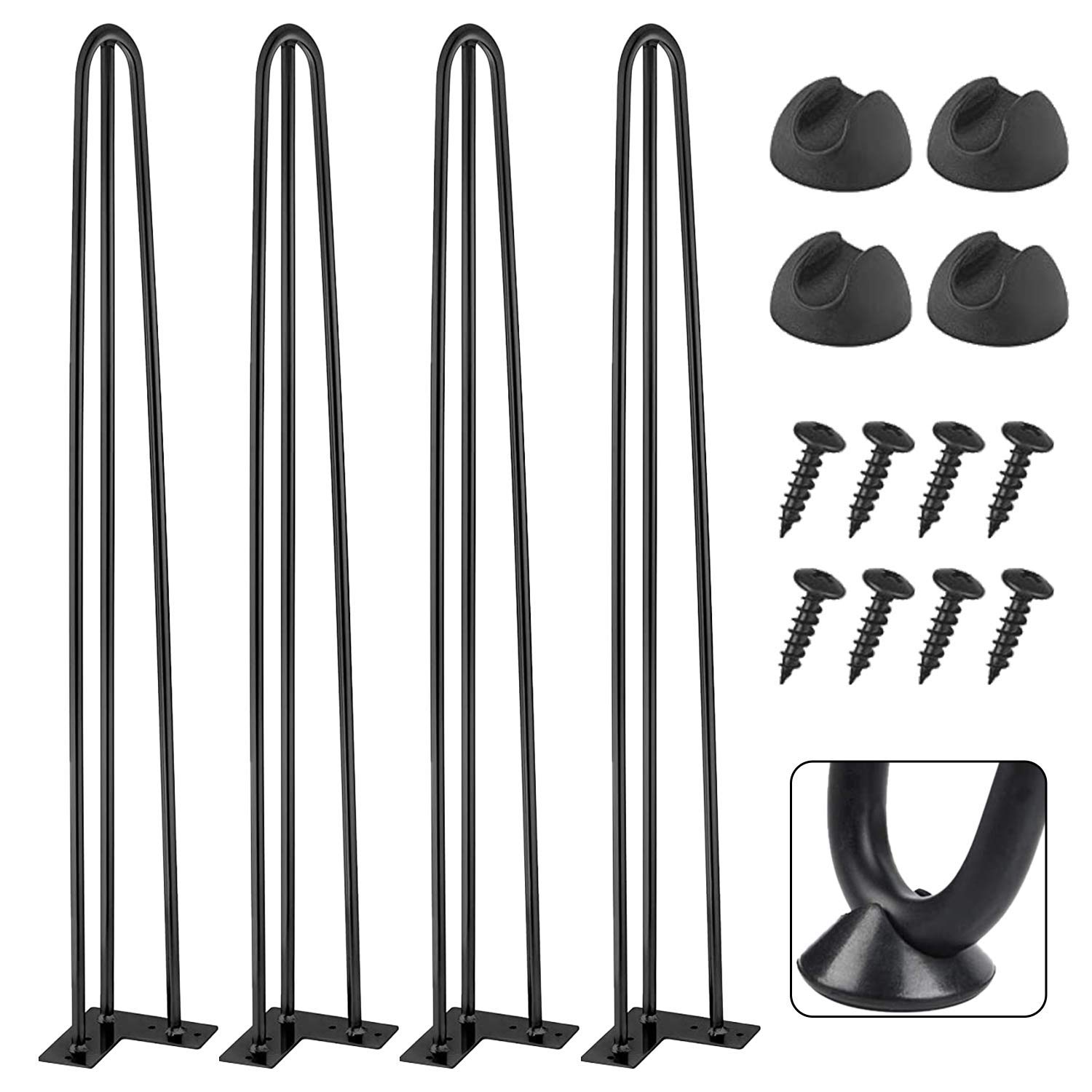 EconoHome 34 Inch Metal Hairpin Table Legs - Modern DIY Desk & Furniture Legs for Dining Tables, Coffee Tables, and Home Office Desks