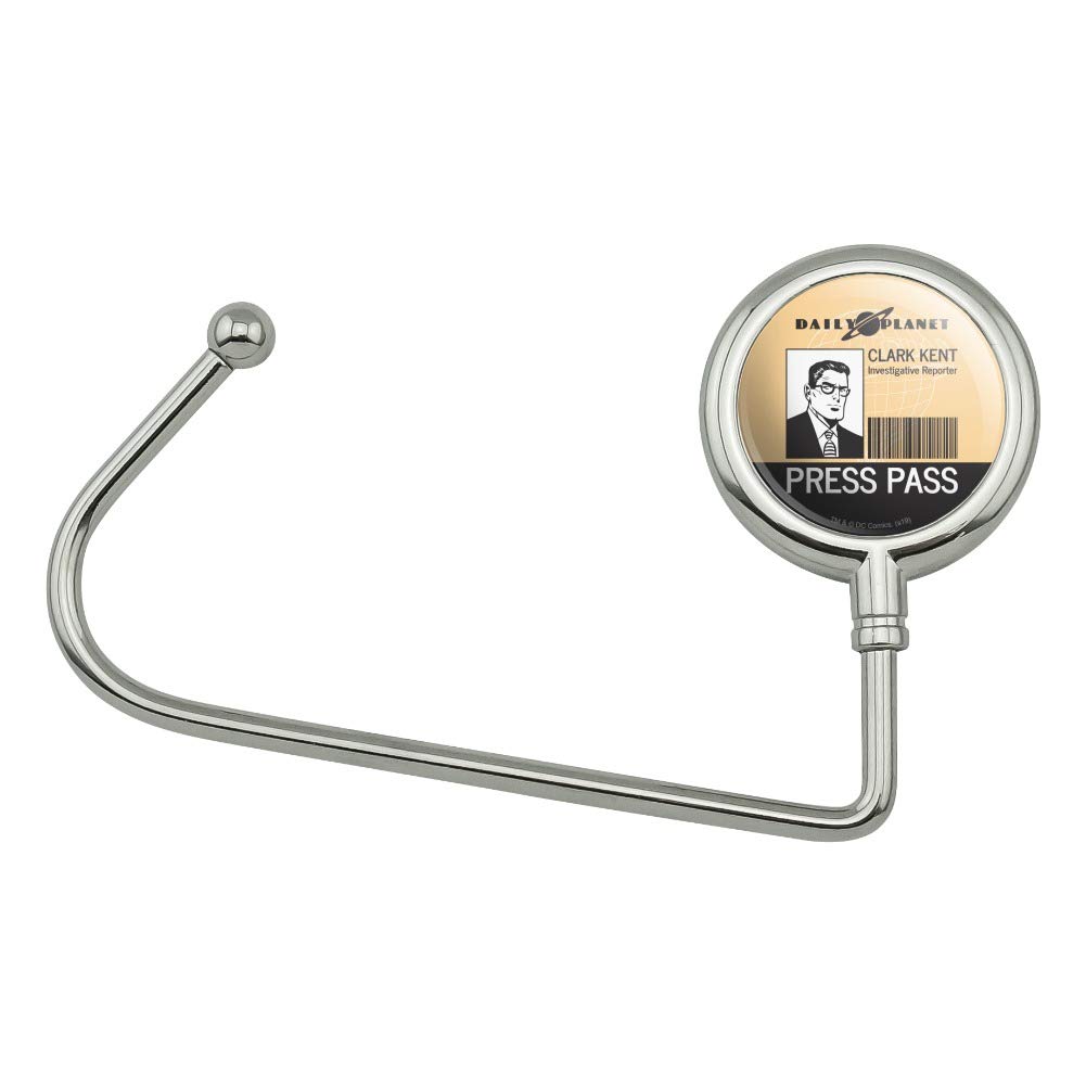 Superman Clark Kent Press Pass Purse Hanger Hook - Cute Novelty Bag Holder for Keys & Accessories - Perfect for Cosplay, Comic Con & Superman Fans