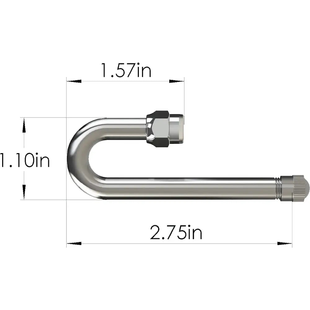 Chrome Bent Valve Extension - Universal Fit for Tires, Trucks & SUVs - Durable Metal Air Valve Stem Extender - Perfect for Off-Roading, Car Wash & Low-Clearance Vehicles