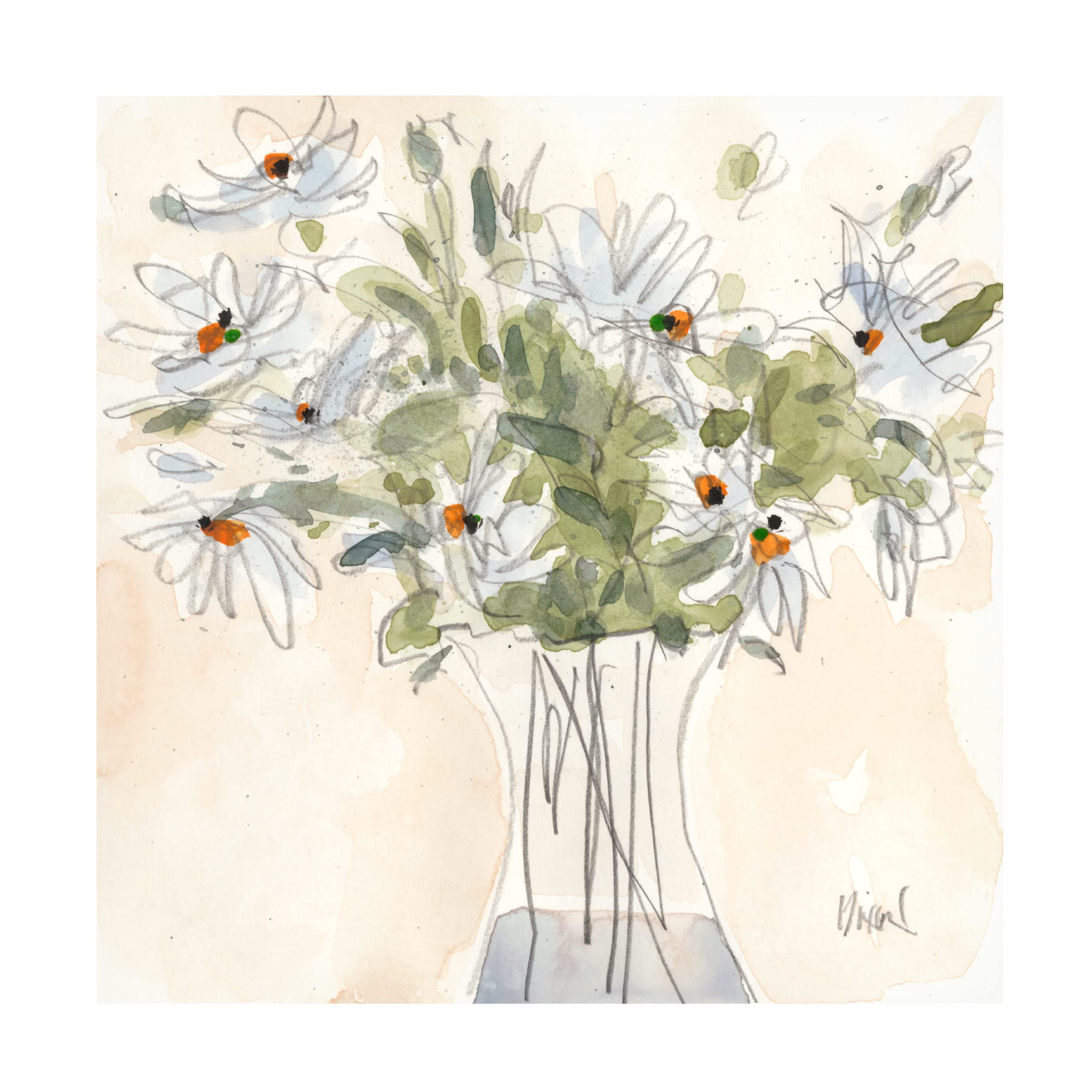 Samuel Dixon 'Daisy Just Because II' Floral Canvas Wall Art - Premium Handmade Home Decor for Living Room, Bedroom & Office